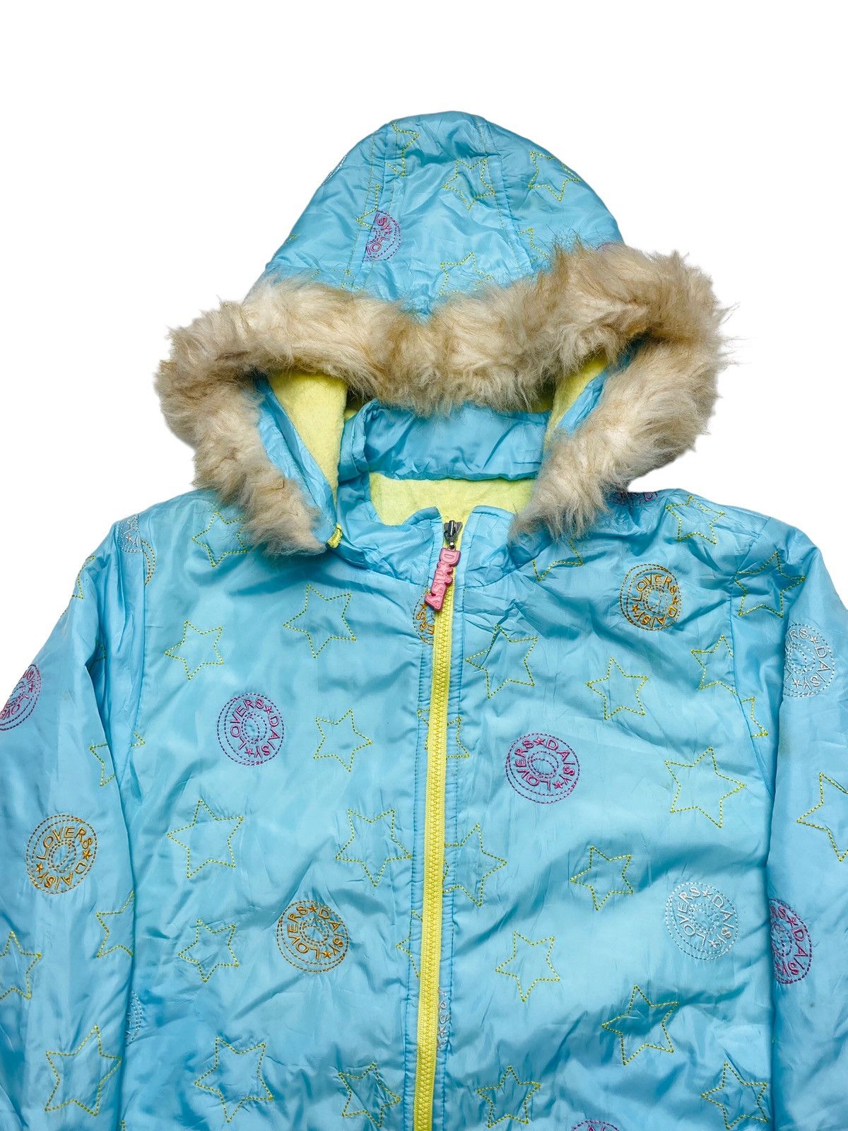 Angel Blue 1990s Daisy Lovers - Stitched Star Fur Hoodie Jacket Size US M / EU 48-50 / 2 - 4 Thumbnail