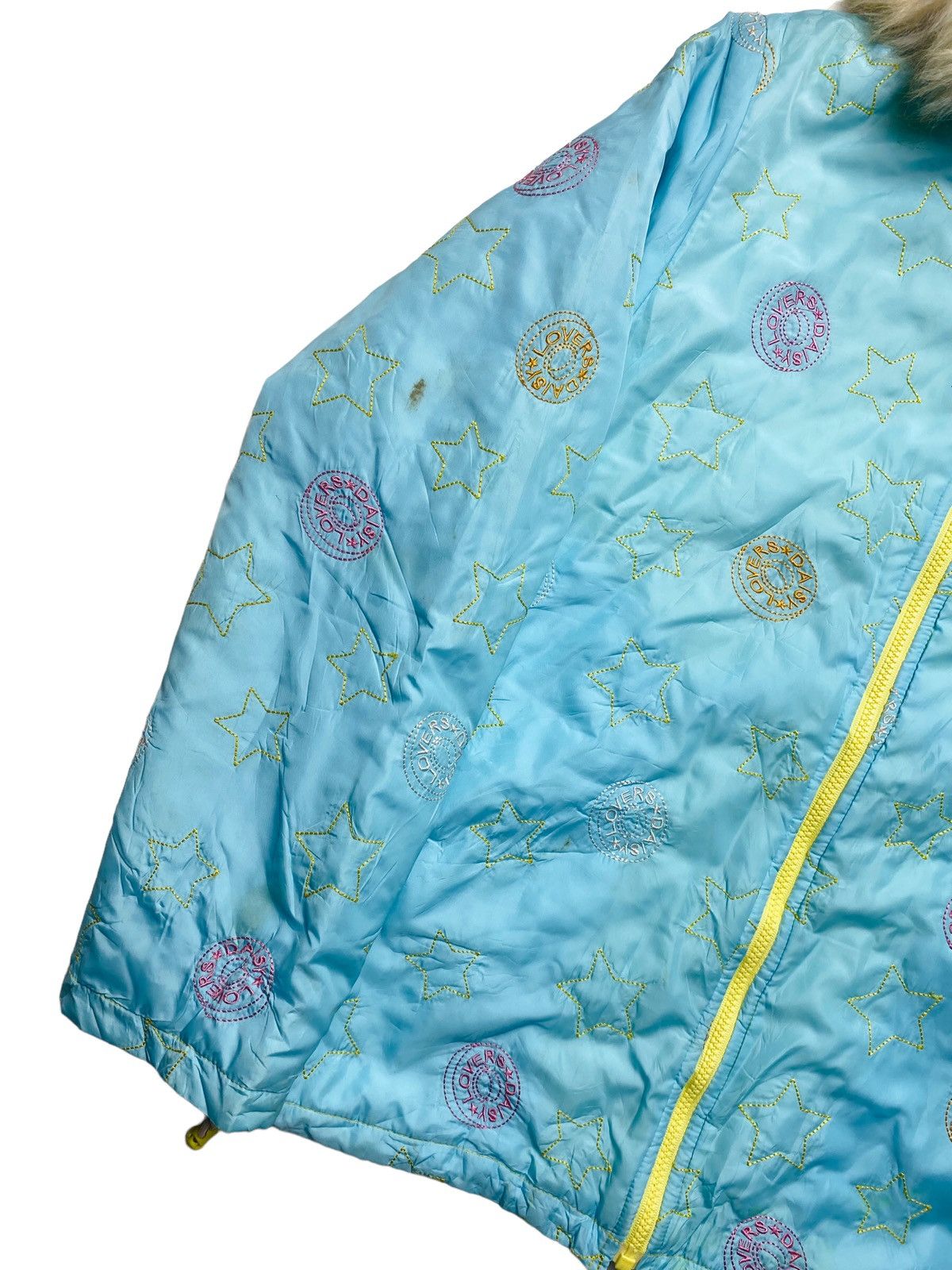 Angel Blue 1990s Daisy Lovers - Stitched Star Fur Hoodie Jacket Size US M / EU 48-50 / 2 - 3 Thumbnail