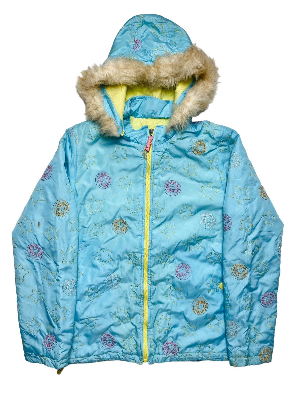 Angel Blue 1990s Daisy Lovers - Stitched Star Fur Hoodie Jacket Size US M / EU 48-50 / 2 - 1 Thumbnail