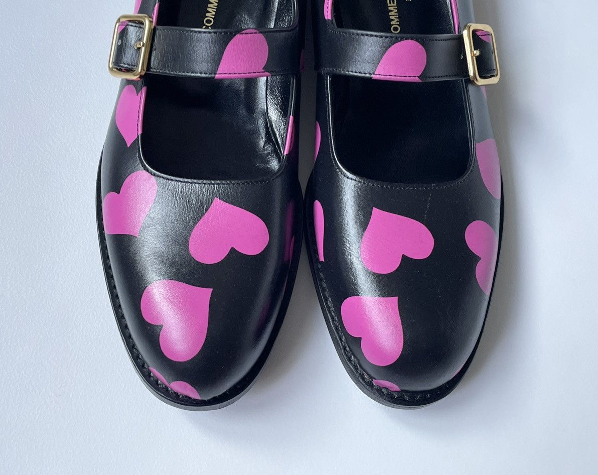 Comme des Garcons ‘Heart Print’ Leather Mary Jane Shoes Size US 8 / IT 38 - 5 Thumbnail