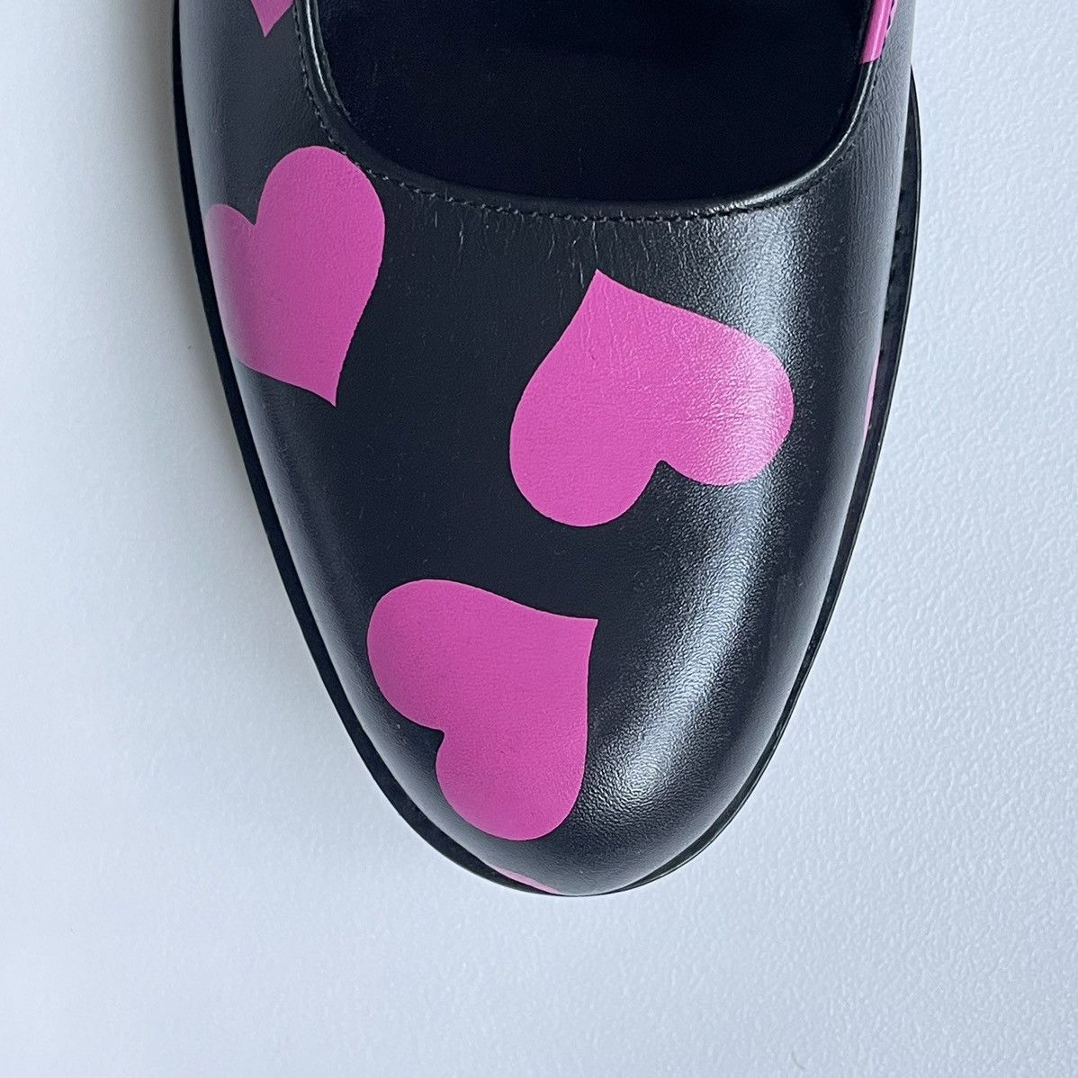 Comme des Garcons ‘Heart Print’ Leather Mary Jane Shoes Size US 8 / IT 38 - 6 Thumbnail