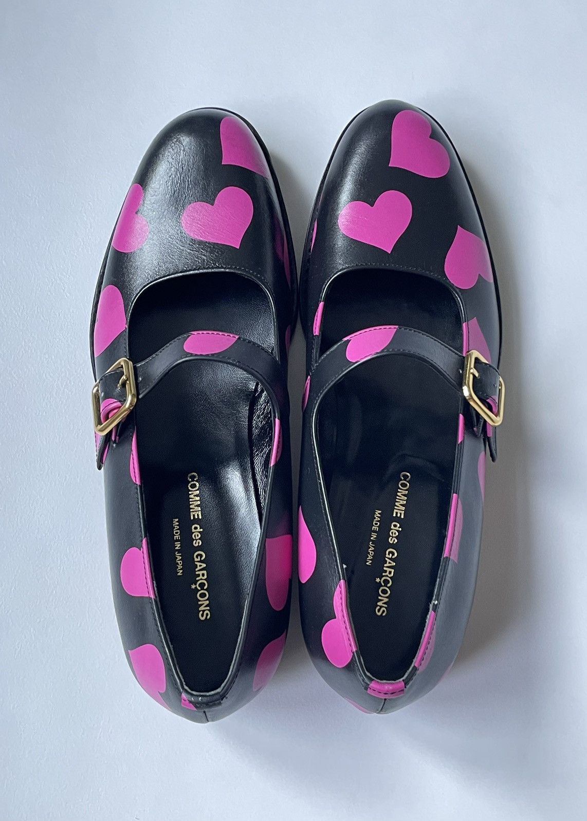 Comme des Garcons ‘Heart Print’ Leather Mary Jane Shoes Size US 8 / IT 38 - 7 Thumbnail