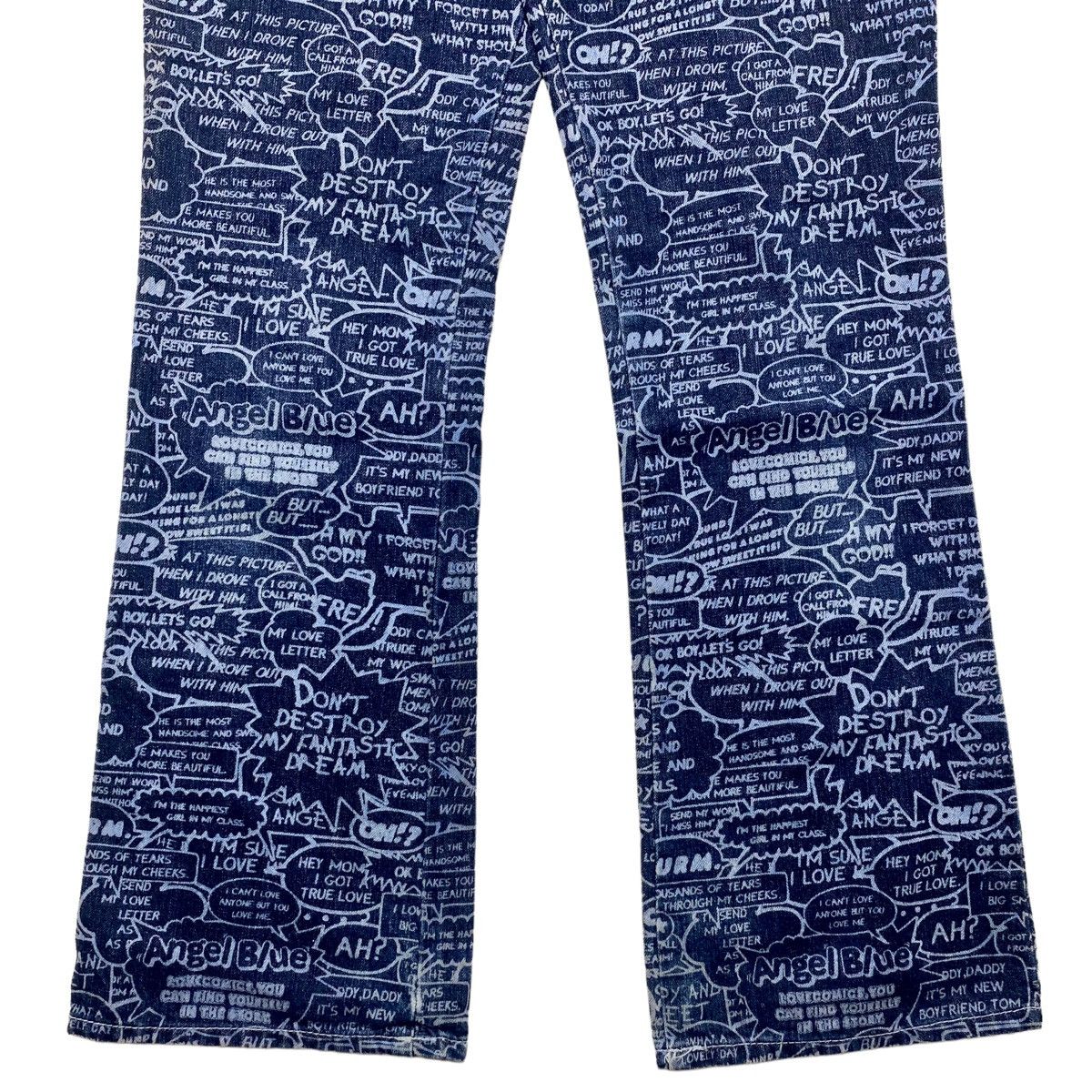 Japanese Brand × Vintage 1990s Angel Blue - Flower Generation Comic Denim Pants Size US 27 - 5 Thumbnail