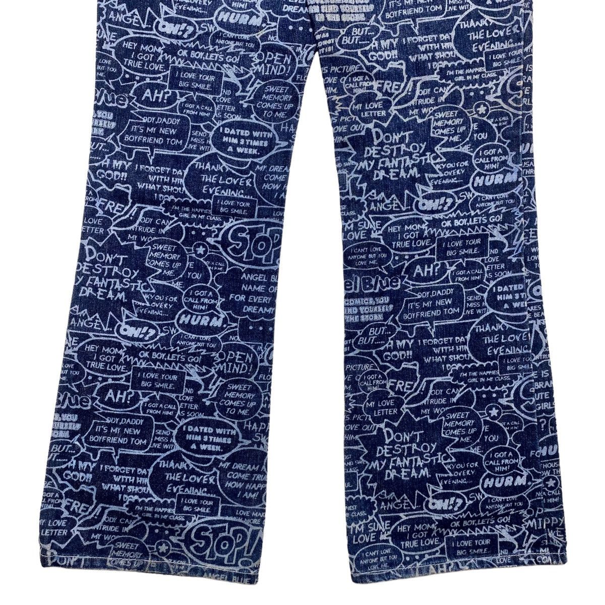 Japanese Brand × Vintage 1990s Angel Blue - Flower Generation Comic Denim Pants Size US 27 - 7 Thumbnail