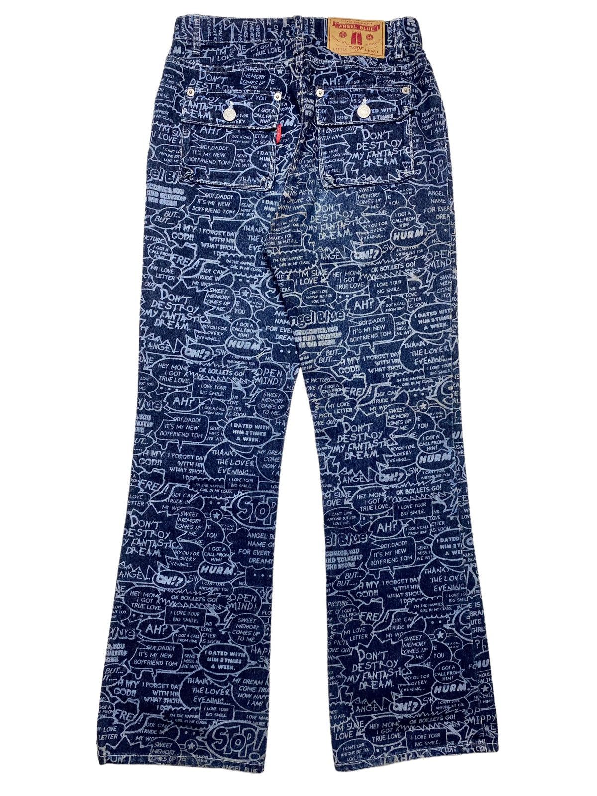 Japanese Brand × Vintage 1990s Angel Blue - Flower Generation Comic Denim Pants Size US 27 - 2 Thumbnail