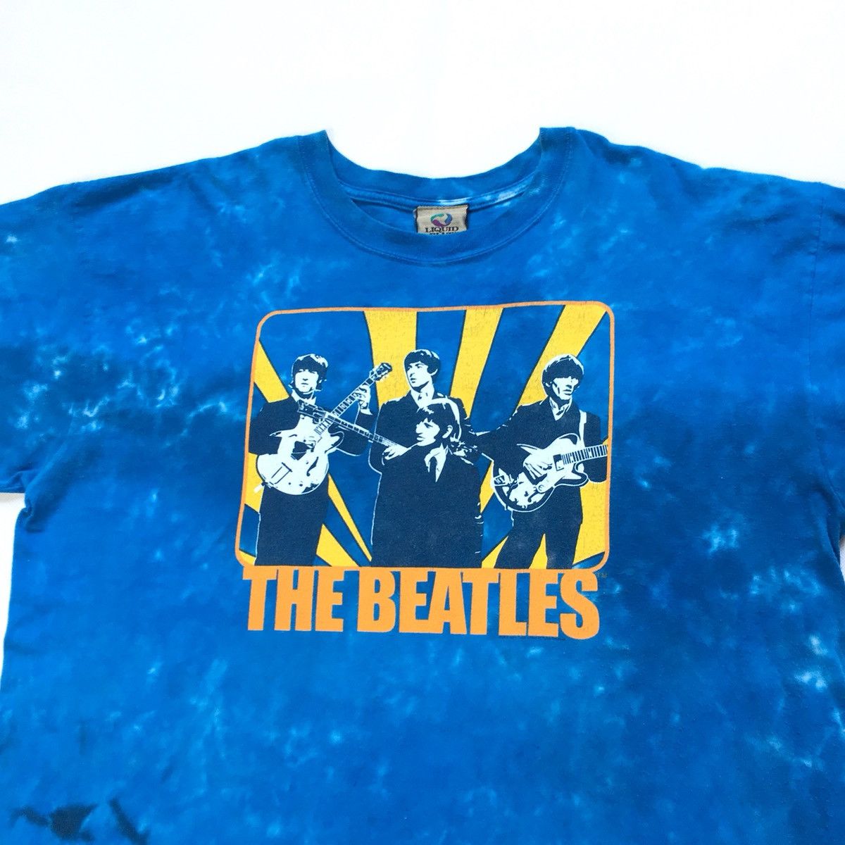 Band Tees × Liquid Blue × Vintage Vintage The Beatles Psychedelic Liquid Blue Tie Dye Tshirt Size US L / EU 52-54 / 3 - 7 Thumbnail