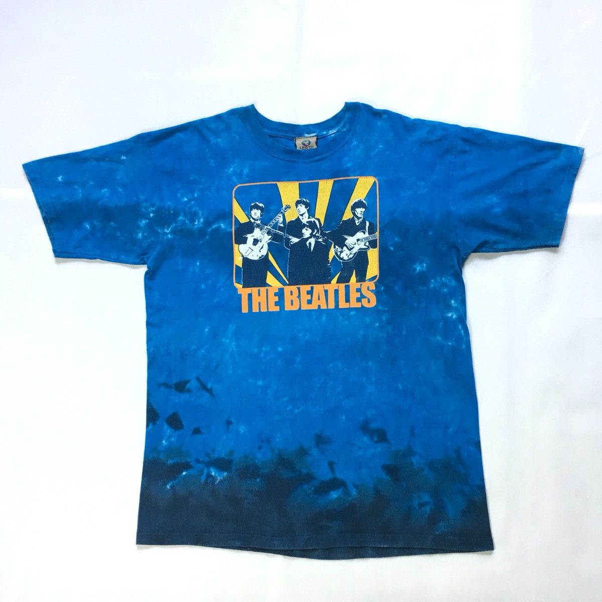 Band Tees × Liquid Blue × Vintage Vintage The Beatles Psychedelic Liquid Blue Tie Dye Tshirt Size US L / EU 52-54 / 3 - 1 Thumbnail
