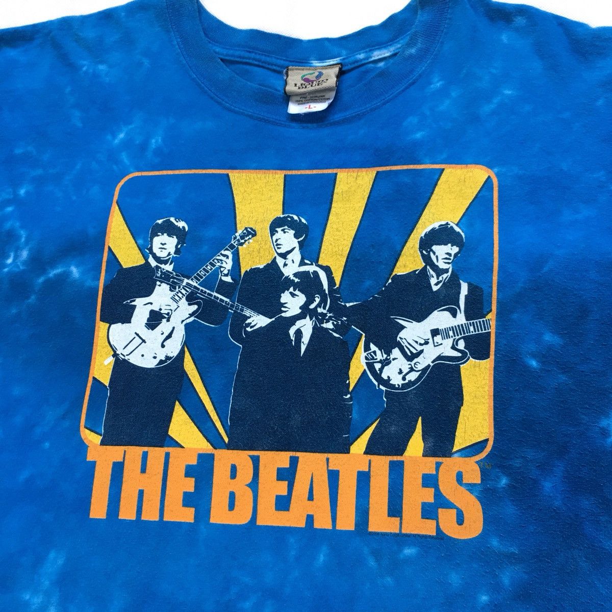 Band Tees × Liquid Blue × Vintage Vintage The Beatles Psychedelic Liquid Blue Tie Dye Tshirt Size US L / EU 52-54 / 3 - 2 Thumbnail