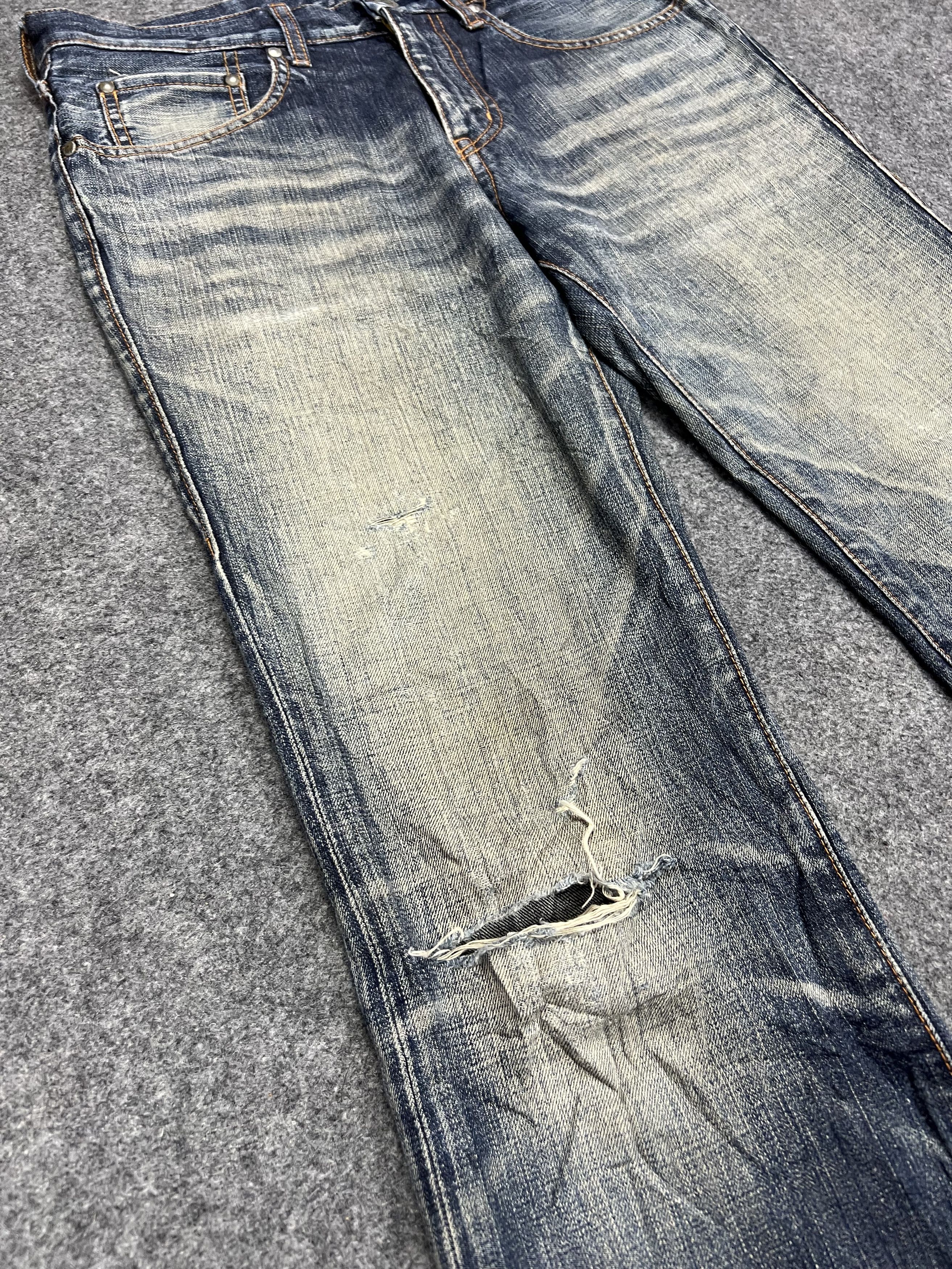Japanese Brand Destroyed Abahouse Denim Jeans Size US 32 / EU 48 - 11 Thumbnail