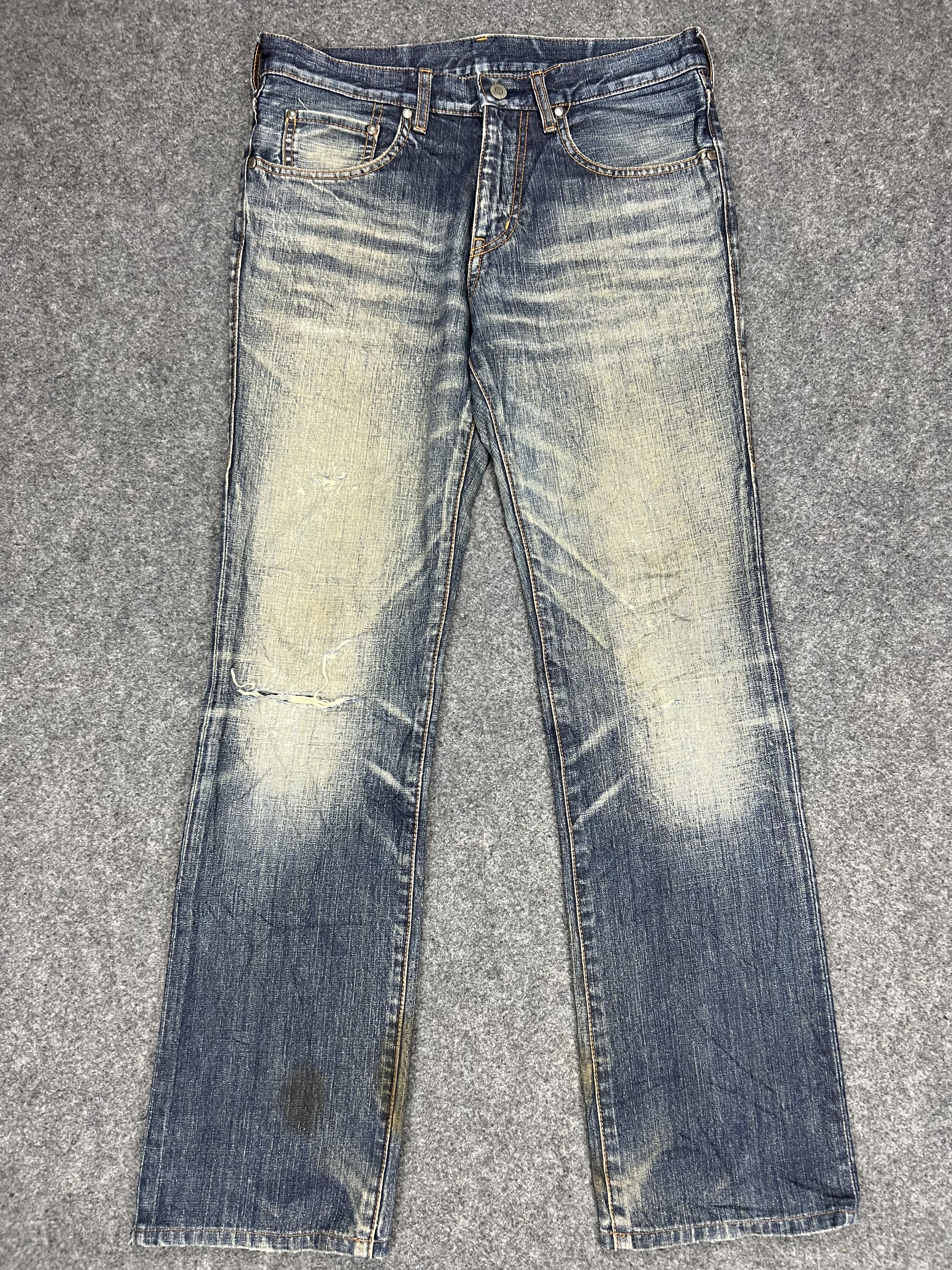 image of Jeans Destroyed Abahouse Denim Jeans in Blue, Men's (Size 32)