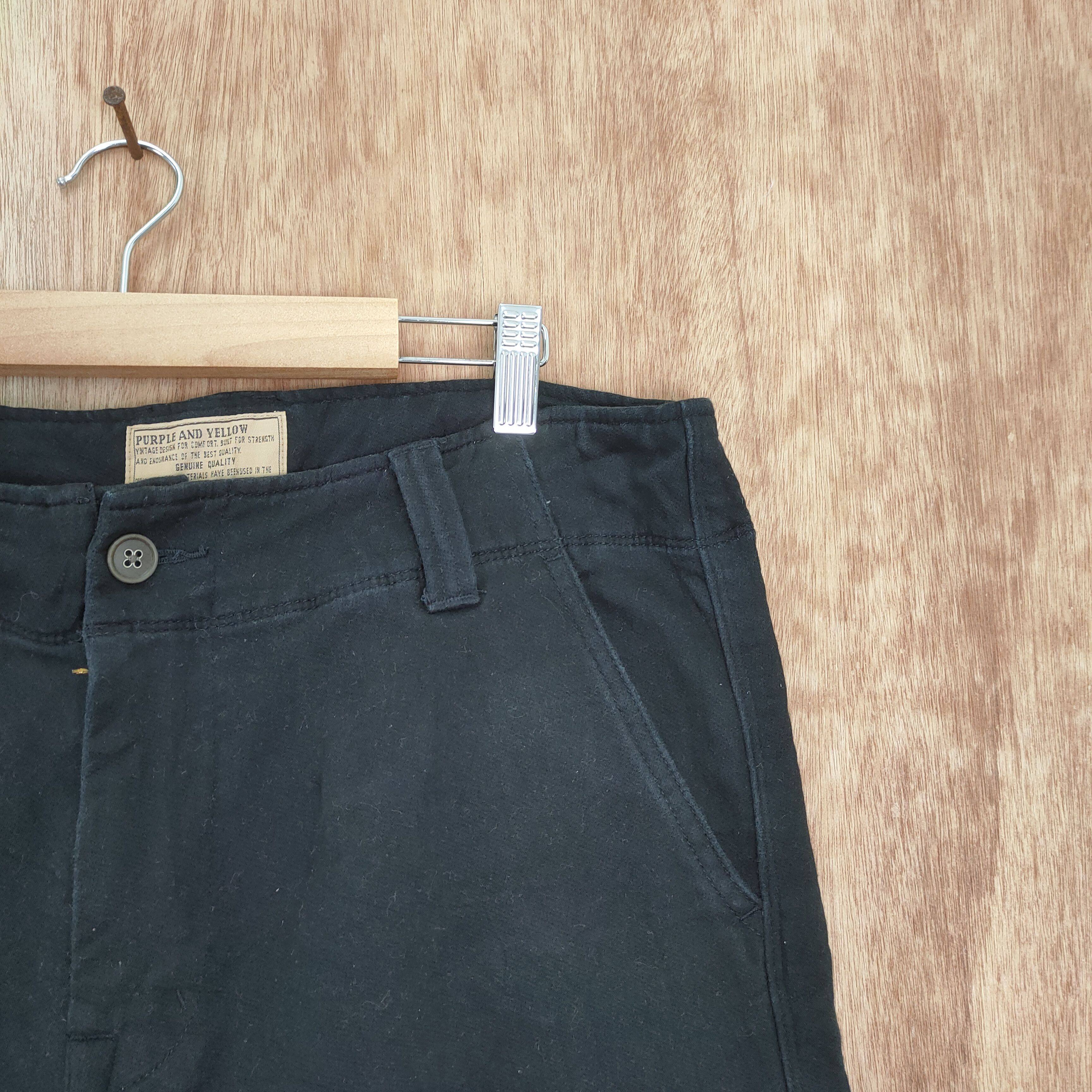Japanese Brand PURPLE & YELLOW BLACK CARGO PANTS Size US 33 - 11 Thumbnail
