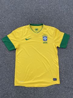 2013-14 Brasil S/S Training Top Sponsor(RED) CBF Drill jersey shirt sz L