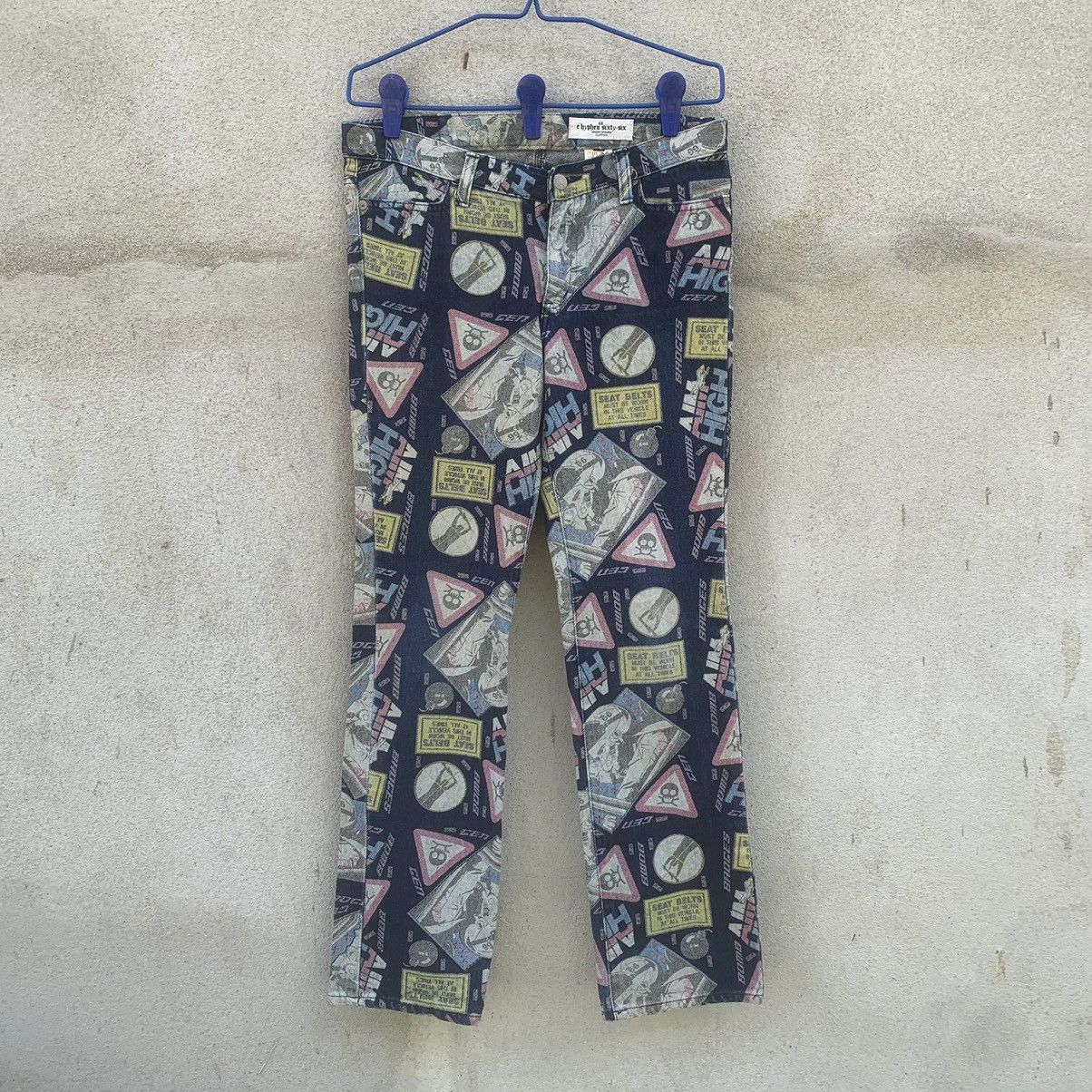 image of Hyperdemin x Underground Hype Jeans Full Printed Rugged Pants in Blue, Men's (Size 30)