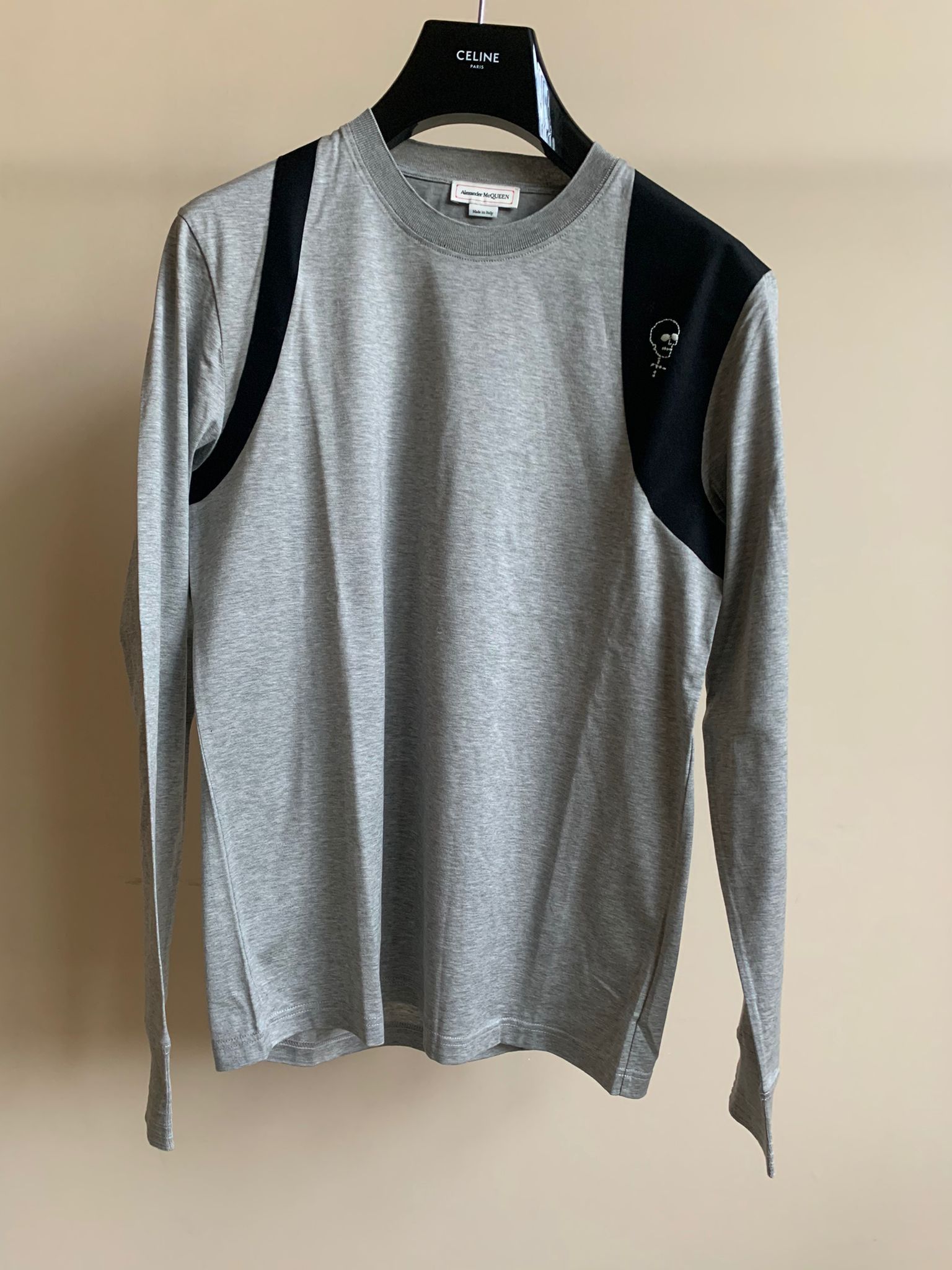 image of Alexander Mcqueen Tee, Long sleeve In Grey Color, Men's (Size Medium)