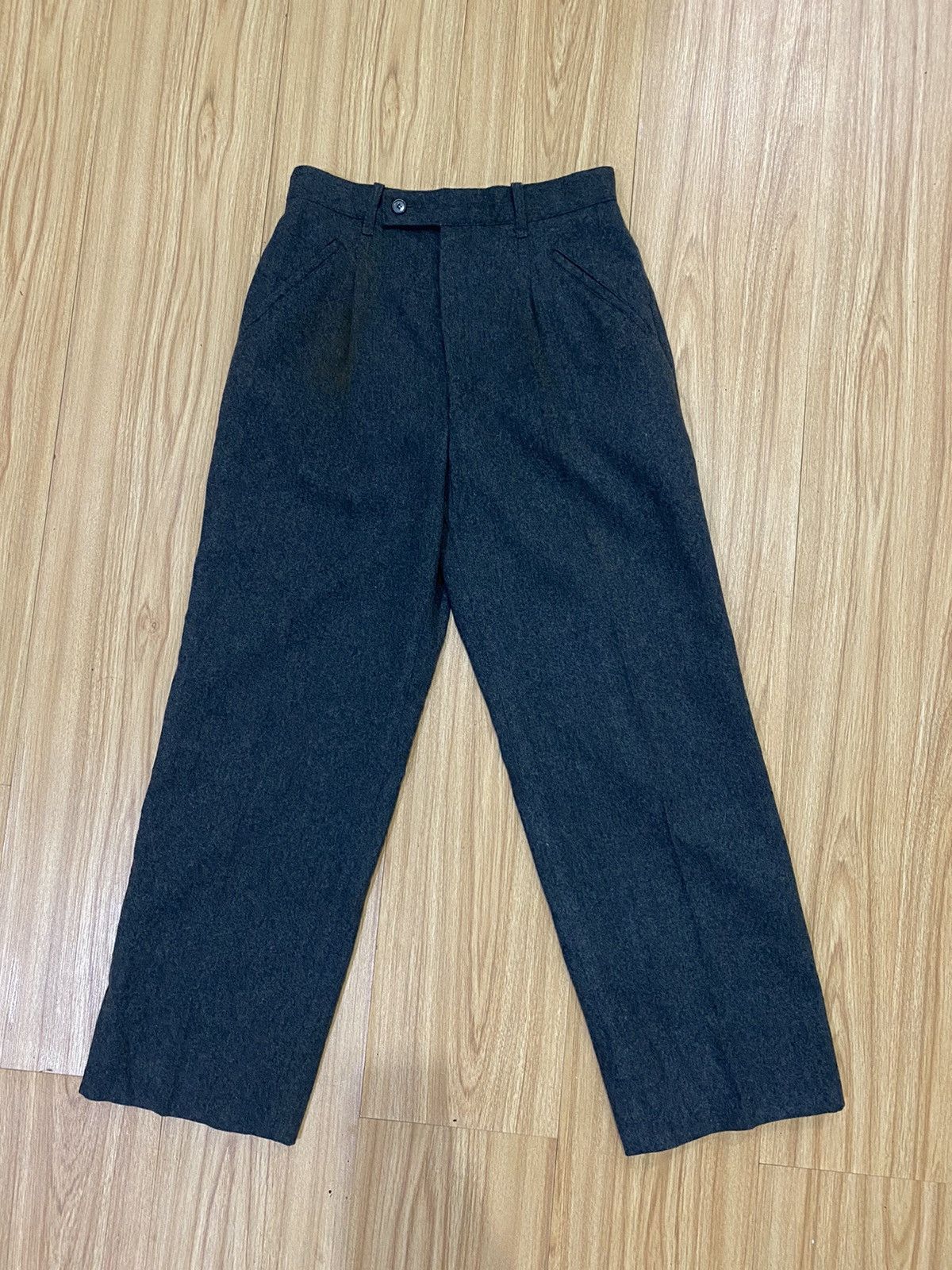 image of Lh 44559 Vintage Issey Miyake Wool Casual Pant in Dark Gray, Men's (Size 27)