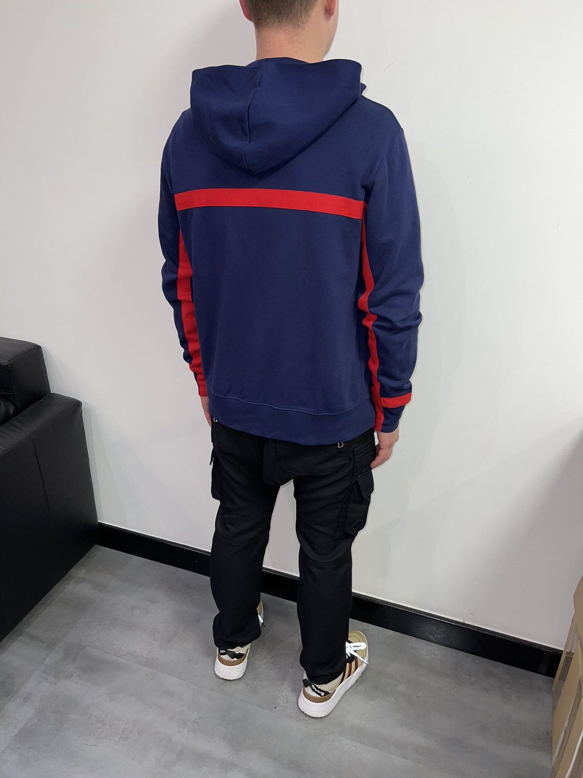 image of Dswt! Vivienne Westwood Zipped Small Logo Technical Hoodie in Dark Navy, Men's (Size Medium)