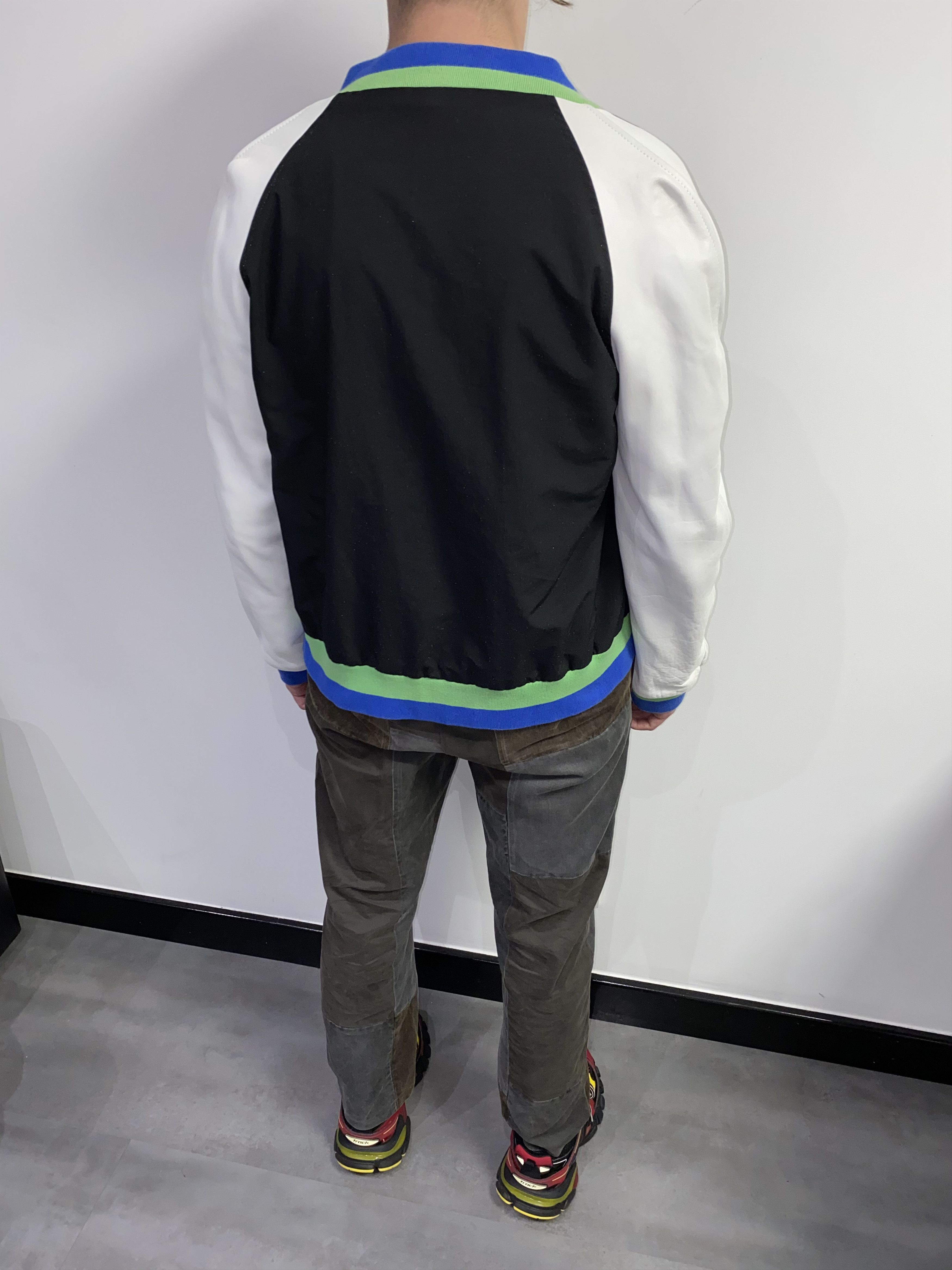 Raf Simons Raf Simons Leather Sleeves Two Tone Varsity Jacket Size US M / EU 48-50 / 2 - 2 Thumbnail