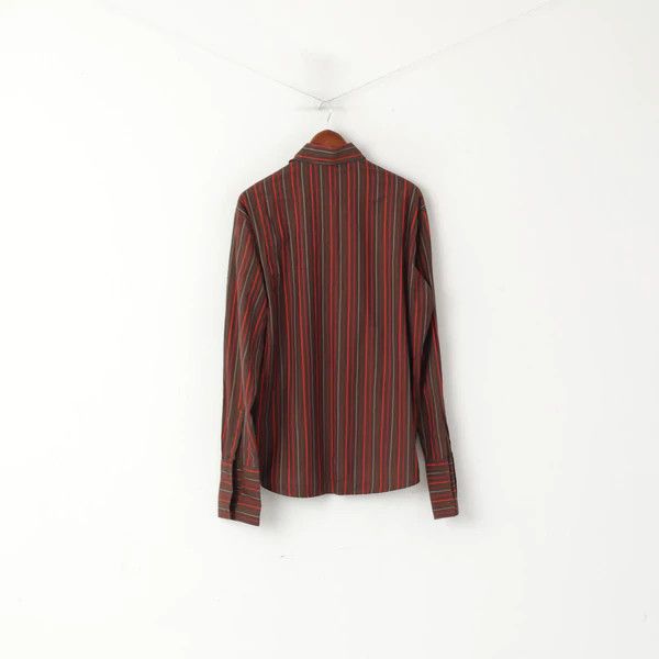 Hugo Boss Hugo Boss Men L Casual Shirt Brown Striped Cotton 1414 Size US L / EU 52-54 / 3 - 7 Thumbnail