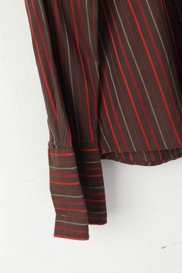 Hugo Boss Hugo Boss Men L Casual Shirt Brown Striped Cotton 1414 Size US L / EU 52-54 / 3 - 4 Thumbnail