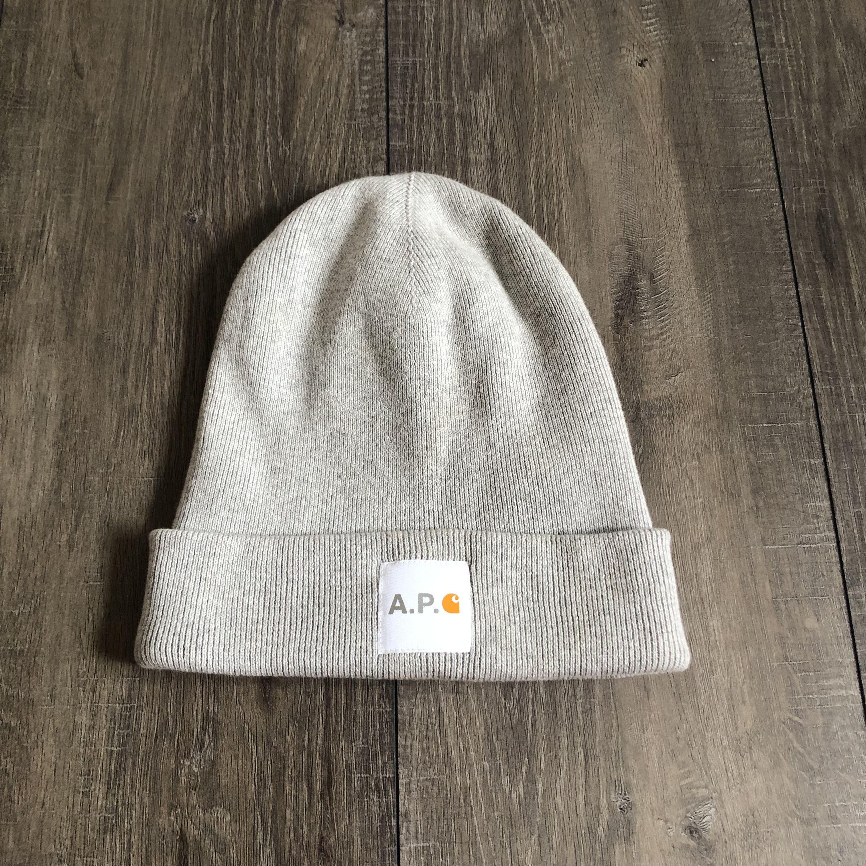image of A P C x Carhartt Wip Beanie in Grey, Men's