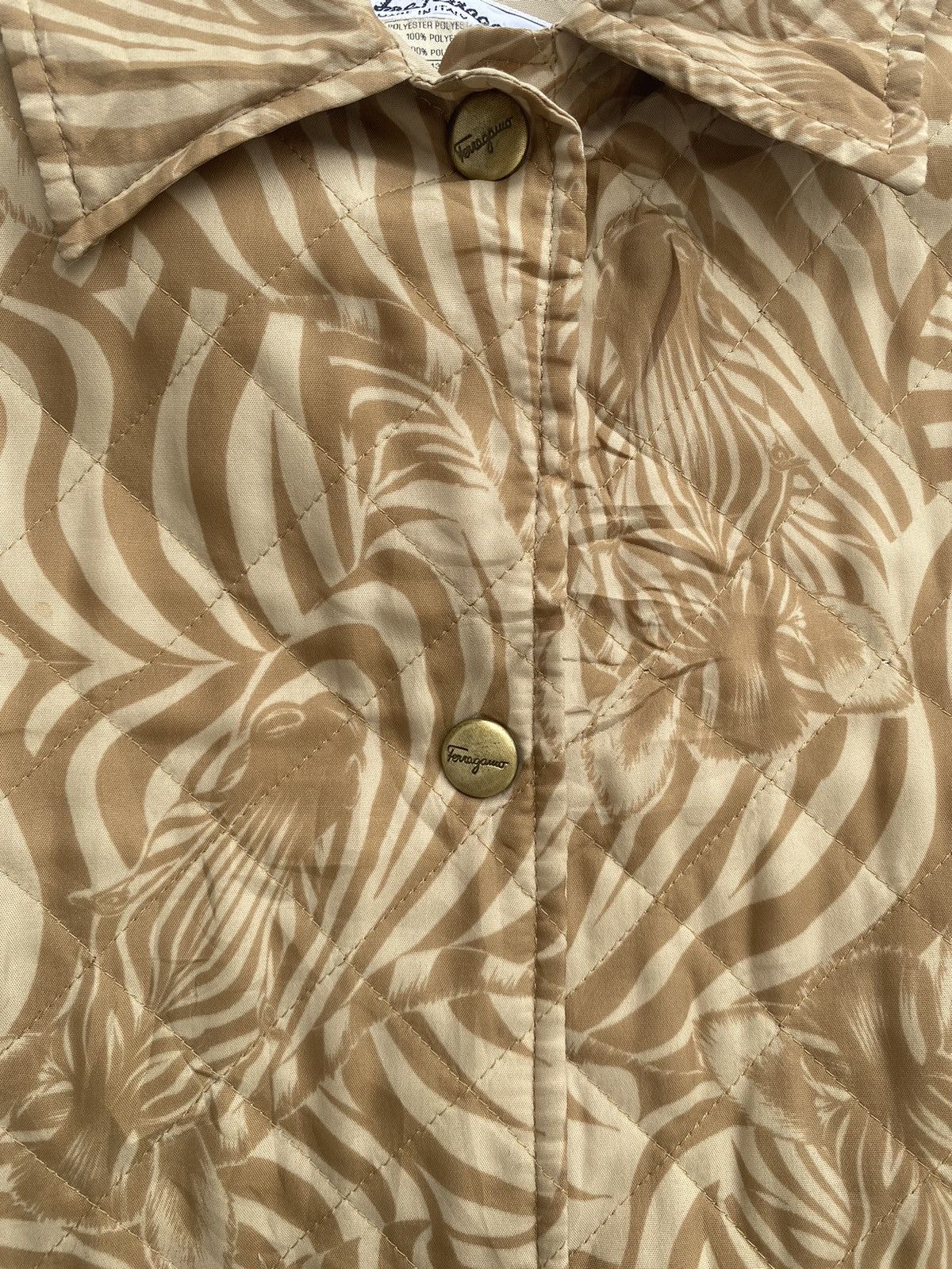 Salvatore Ferragamo Vtg 90s Salvatore Ferragamo zebra printed quilted jacket Size US S / EU 44-46 / 1 - 6 Thumbnail