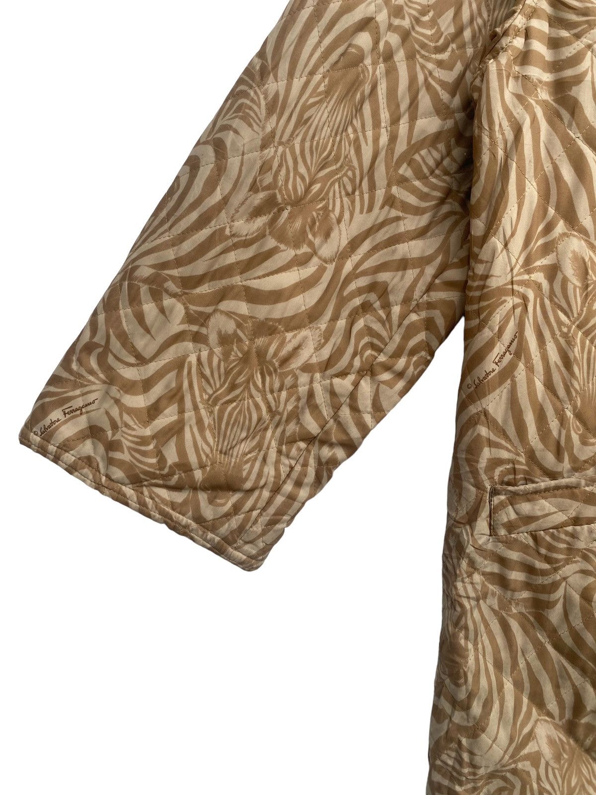 Salvatore Ferragamo Vtg 90s Salvatore Ferragamo zebra printed quilted jacket Size US S / EU 44-46 / 1 - 2 Thumbnail