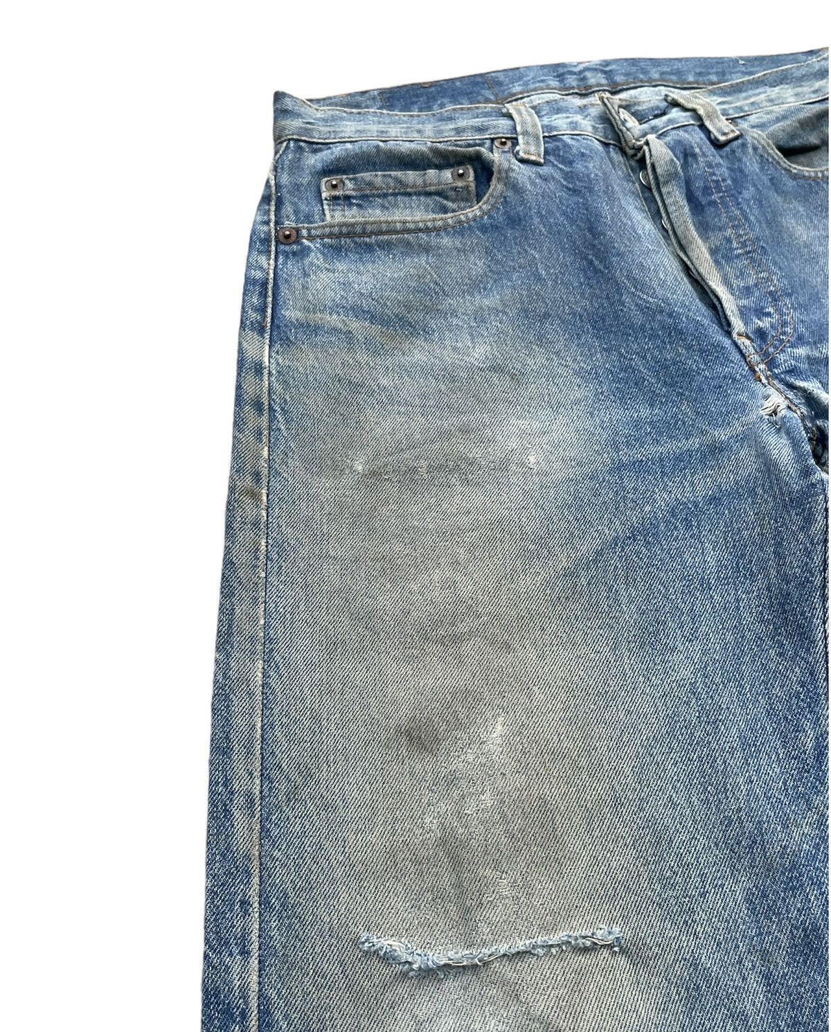 Levi's Vintage Levi’s 501 1984 Usa Aging Distressed Denim Size US 31 - 5 Thumbnail