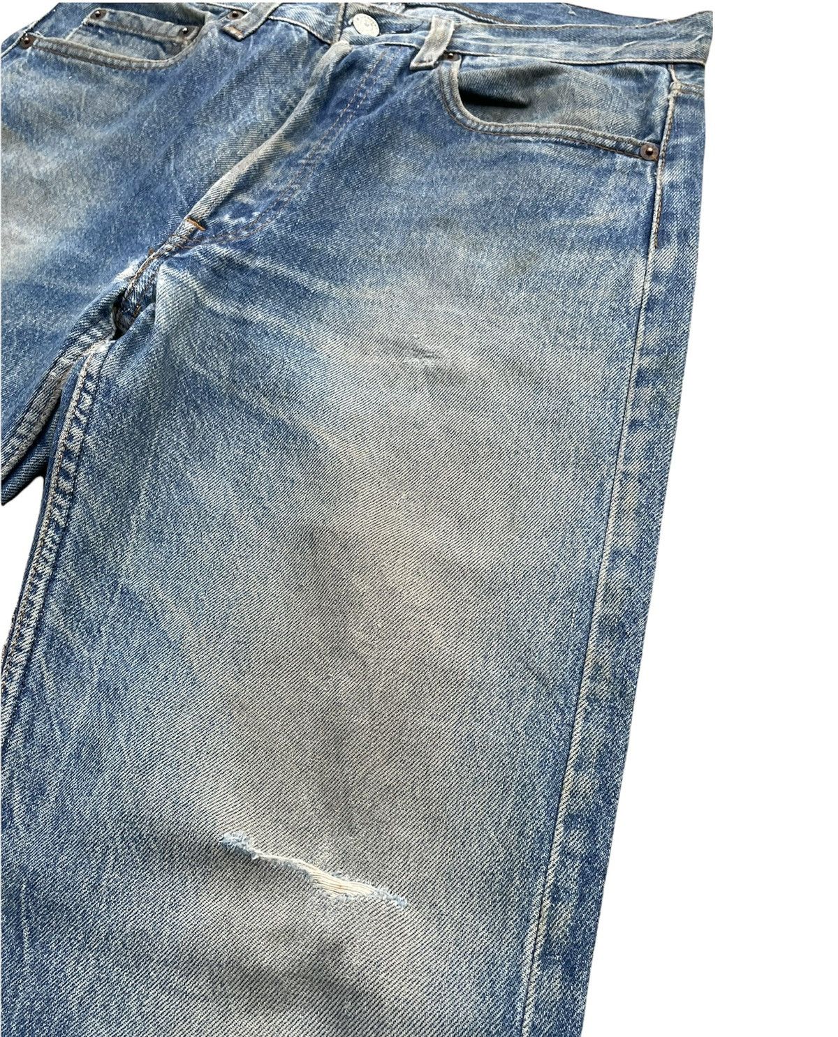Levi's Vintage Levi’s 501 1984 Usa Aging Distressed Denim Size US 31 - 4 Thumbnail