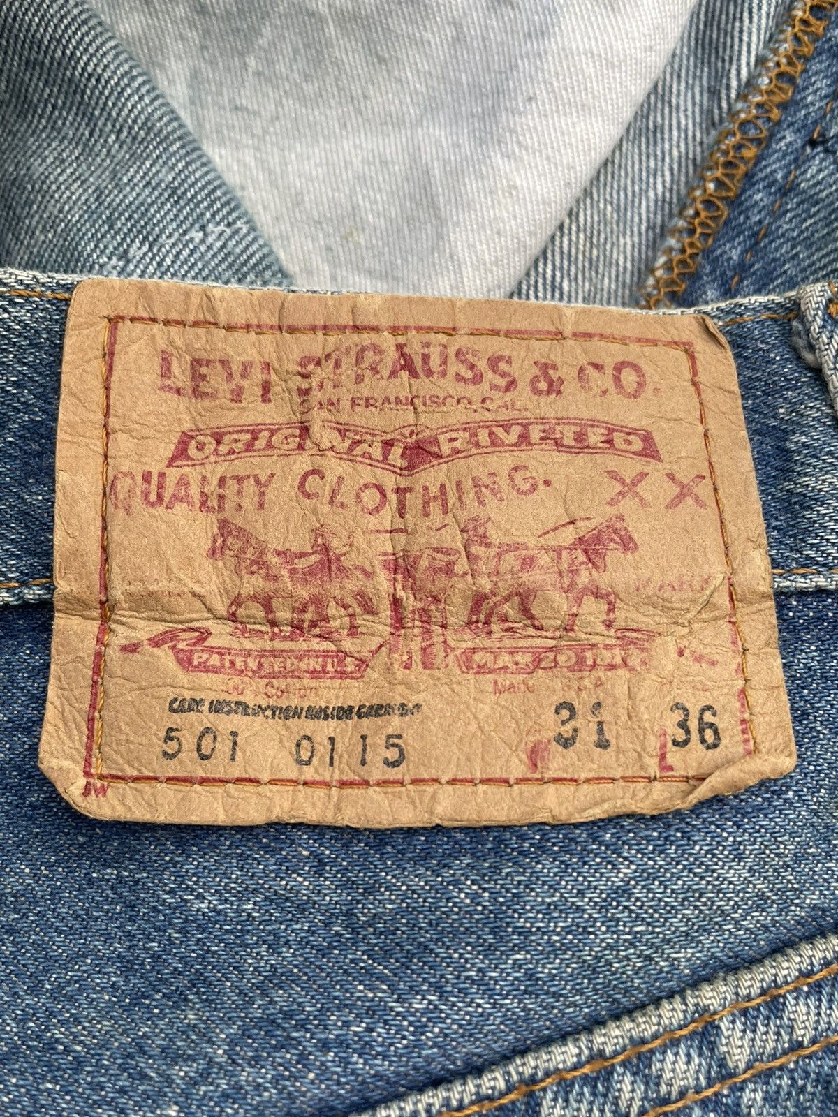 Levi's Vintage Levi’s 501 1984 Usa Aging Distressed Denim Size US 31 - 12 Thumbnail