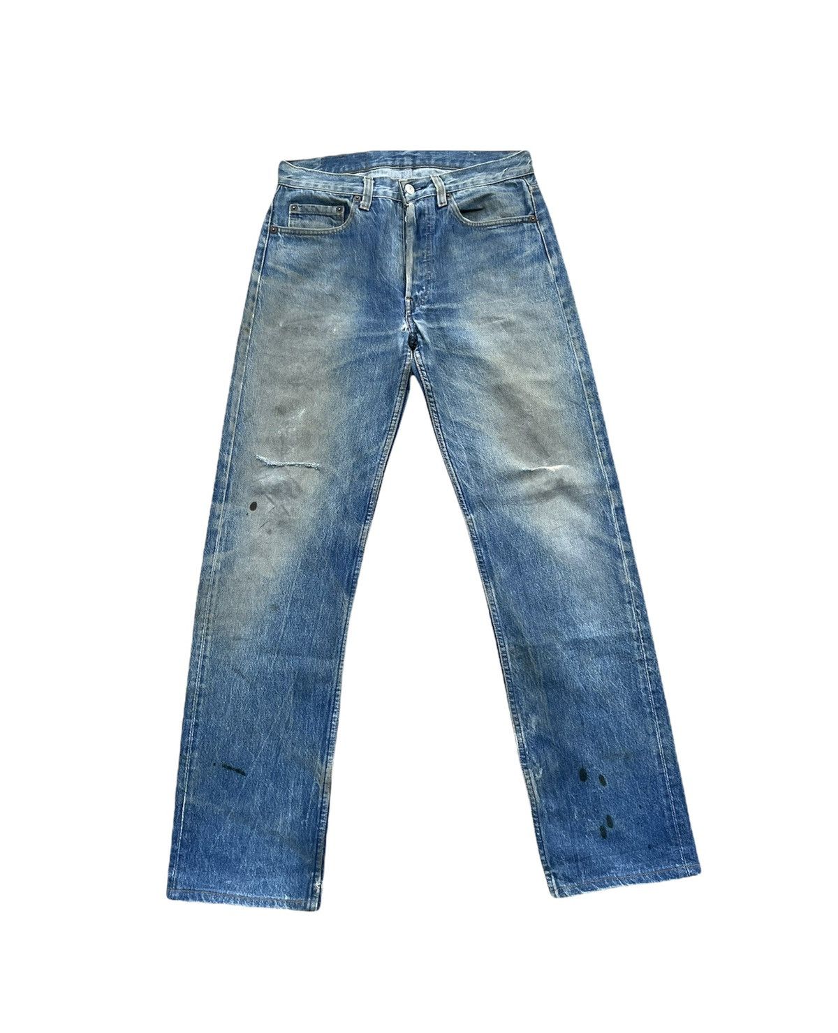 Levi's Vintage Levi’s 501 1984 Usa Aging Distressed Denim Size US 31 - 1 Thumbnail