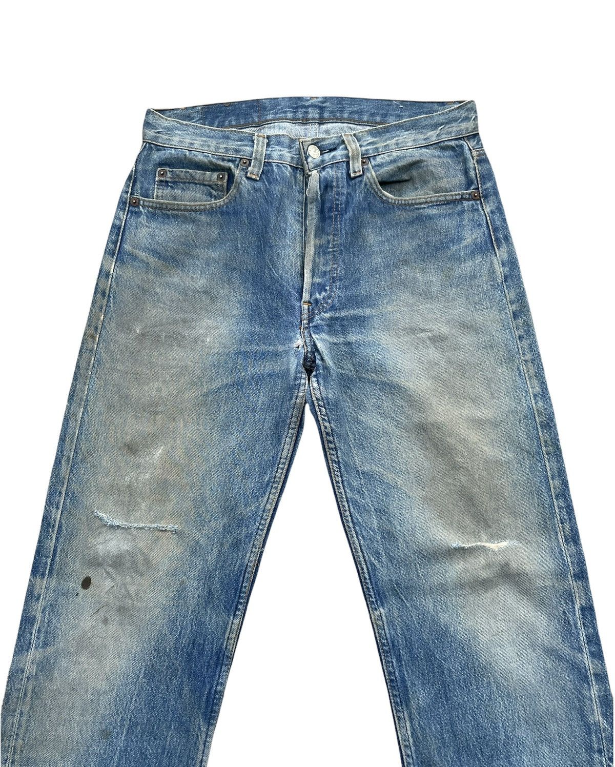 Levi's Vintage Levi’s 501 1984 Usa Aging Distressed Denim Size US 31 - 3 Thumbnail