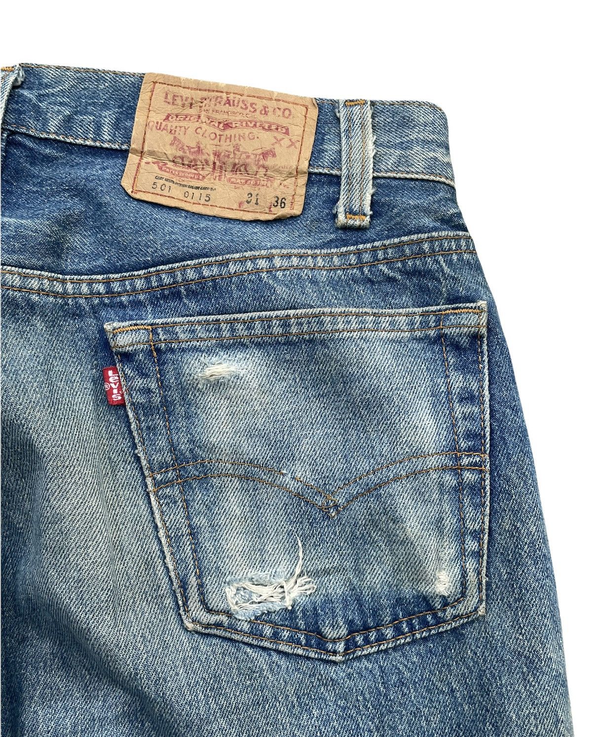 Levi's Vintage Levi’s 501 1984 Usa Aging Distressed Denim Size US 31 - 11 Thumbnail