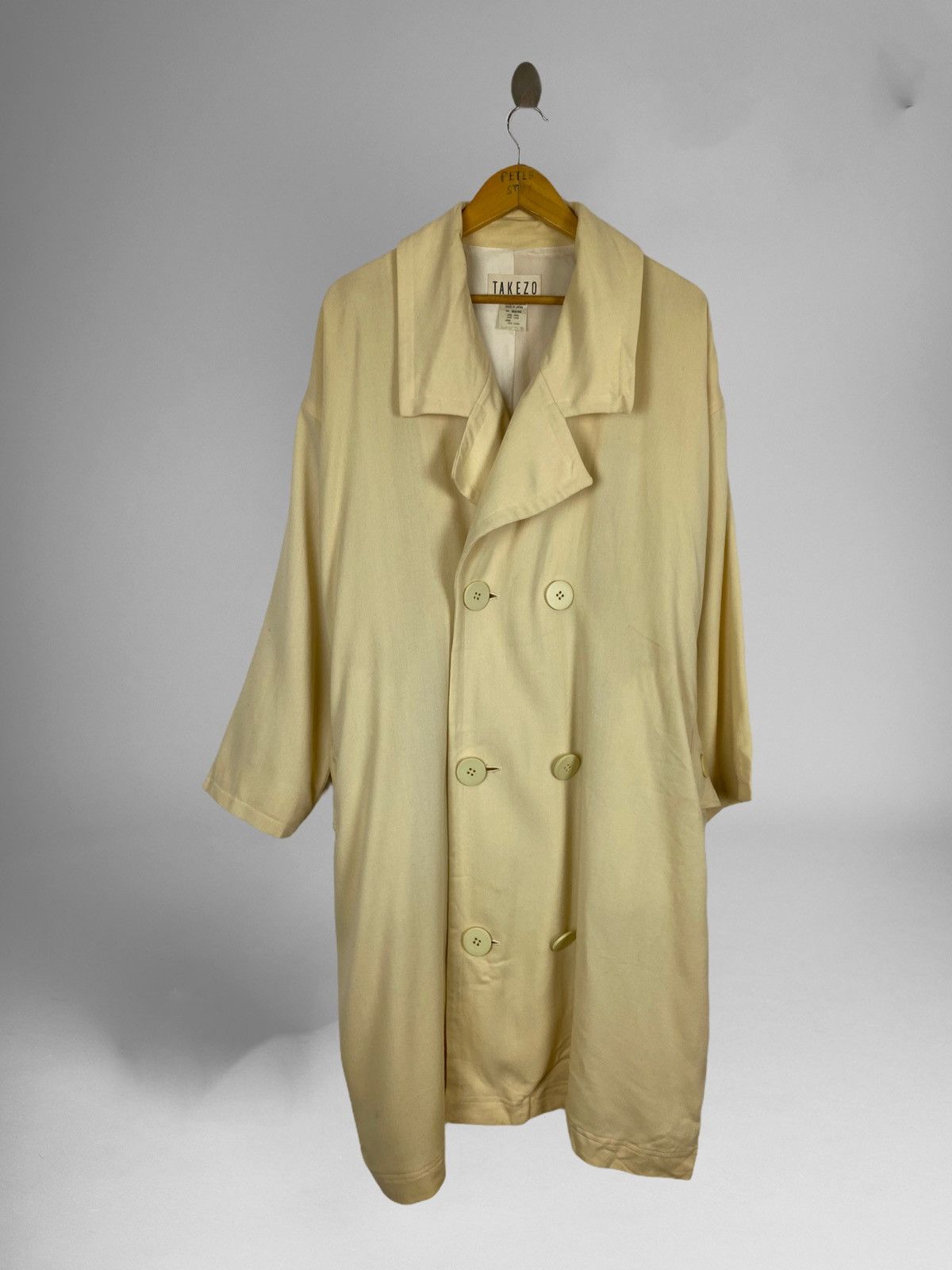 image of Issey Miyake Takezo Over Coat Inspired Issey Myake in Cream, Men's (Size Large)