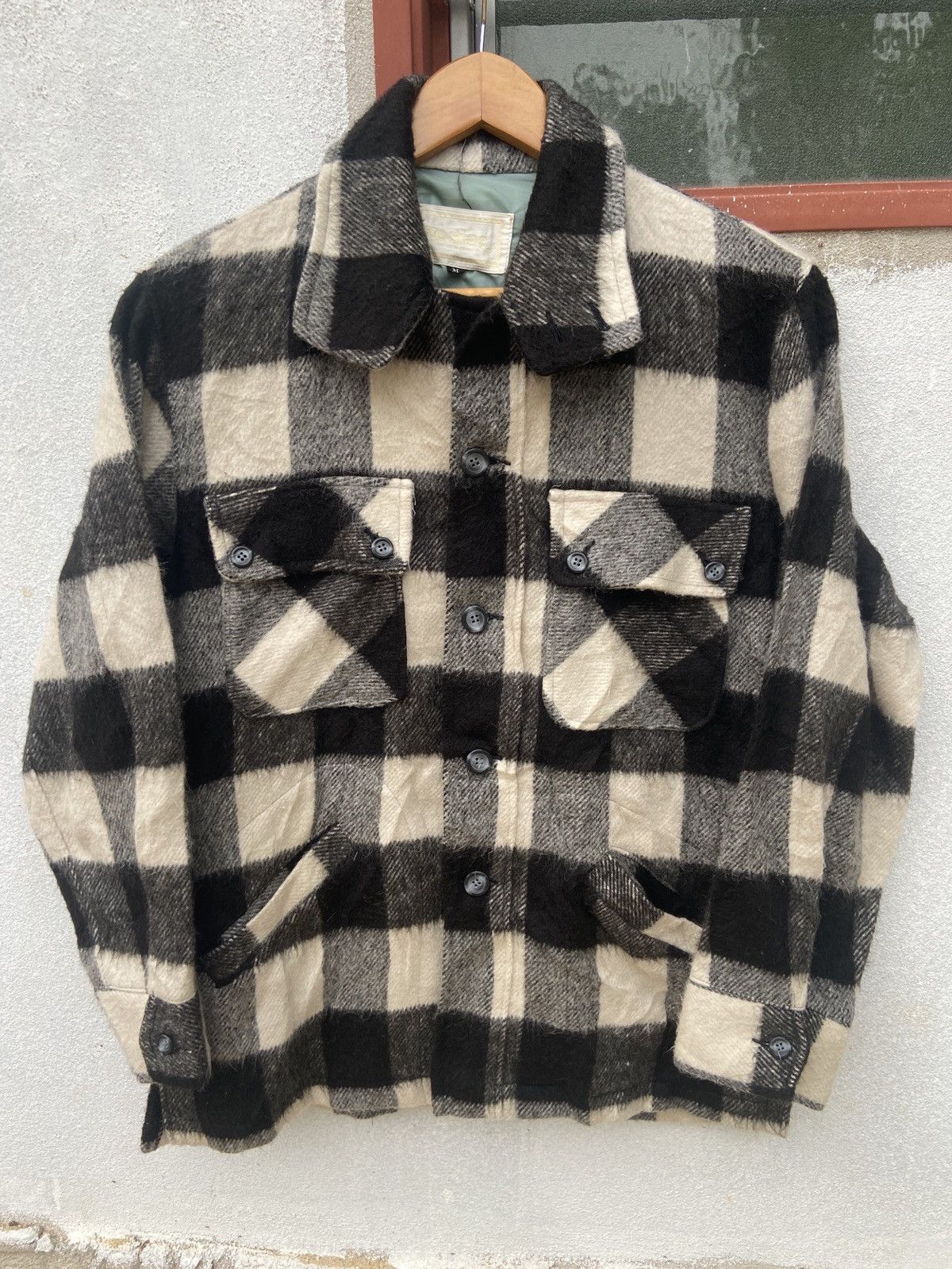 Vintage Vintage Zodiac Button Up Gingham Check Mohair Flannel Jacket Size US M / EU 48-50 / 2 - 1 Thumbnail