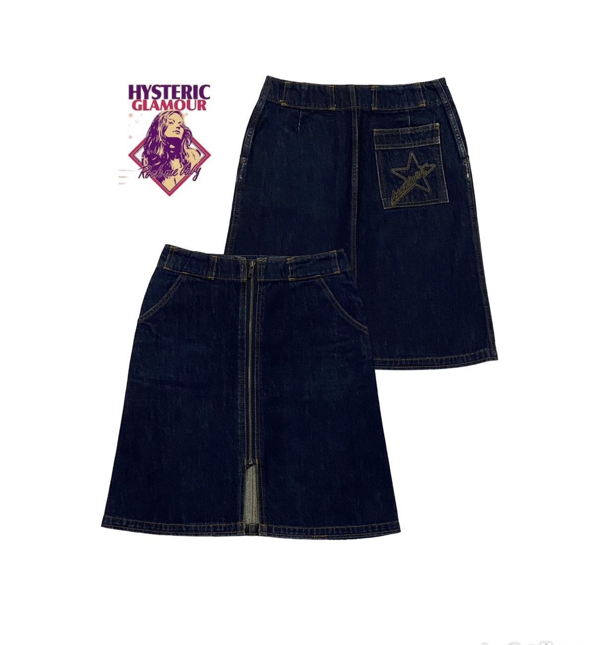 Hysteric Glamour × Japanese Brand Vintage Hysteric Glamour Slim Fit Denim Skirt With Zipper Size 27" / US 4 / IT 40 - 1 Thumbnail