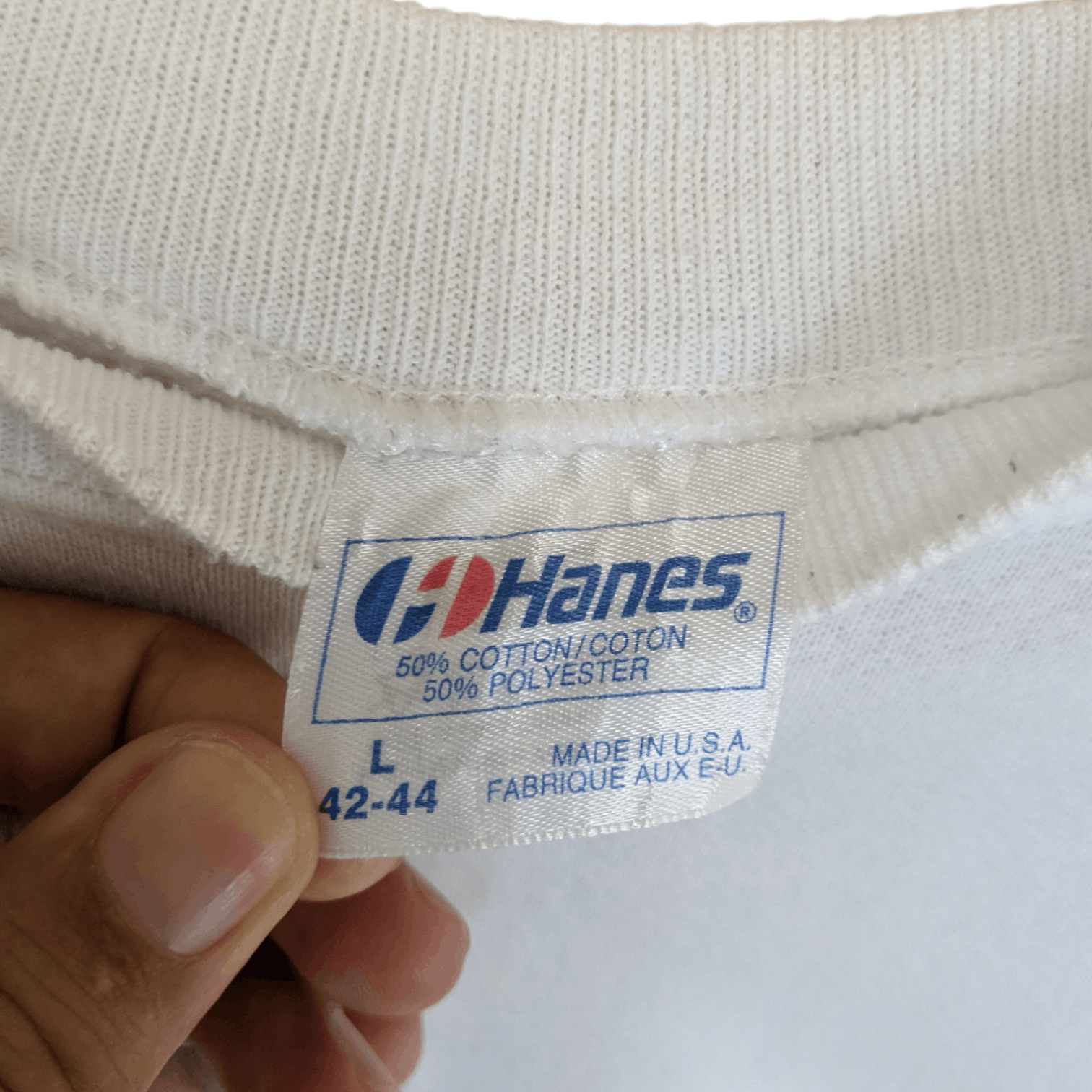Hanes Vintage 80's HANES Plain White Jumper Sweatshirt Size US L / EU 52-54 / 3 - 7 Thumbnail
