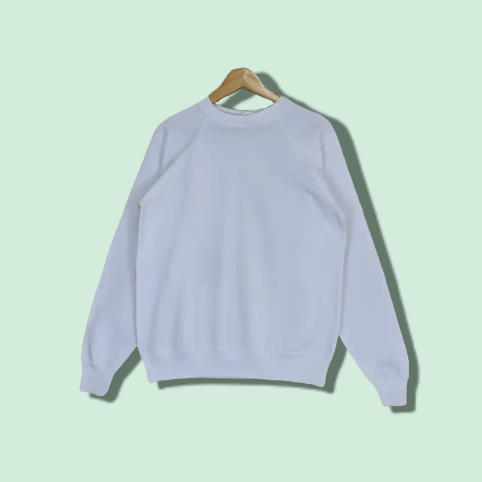 Hanes Vintage 80's HANES Plain White Jumper Sweatshirt Size US L / EU 52-54 / 3 - 1 Thumbnail