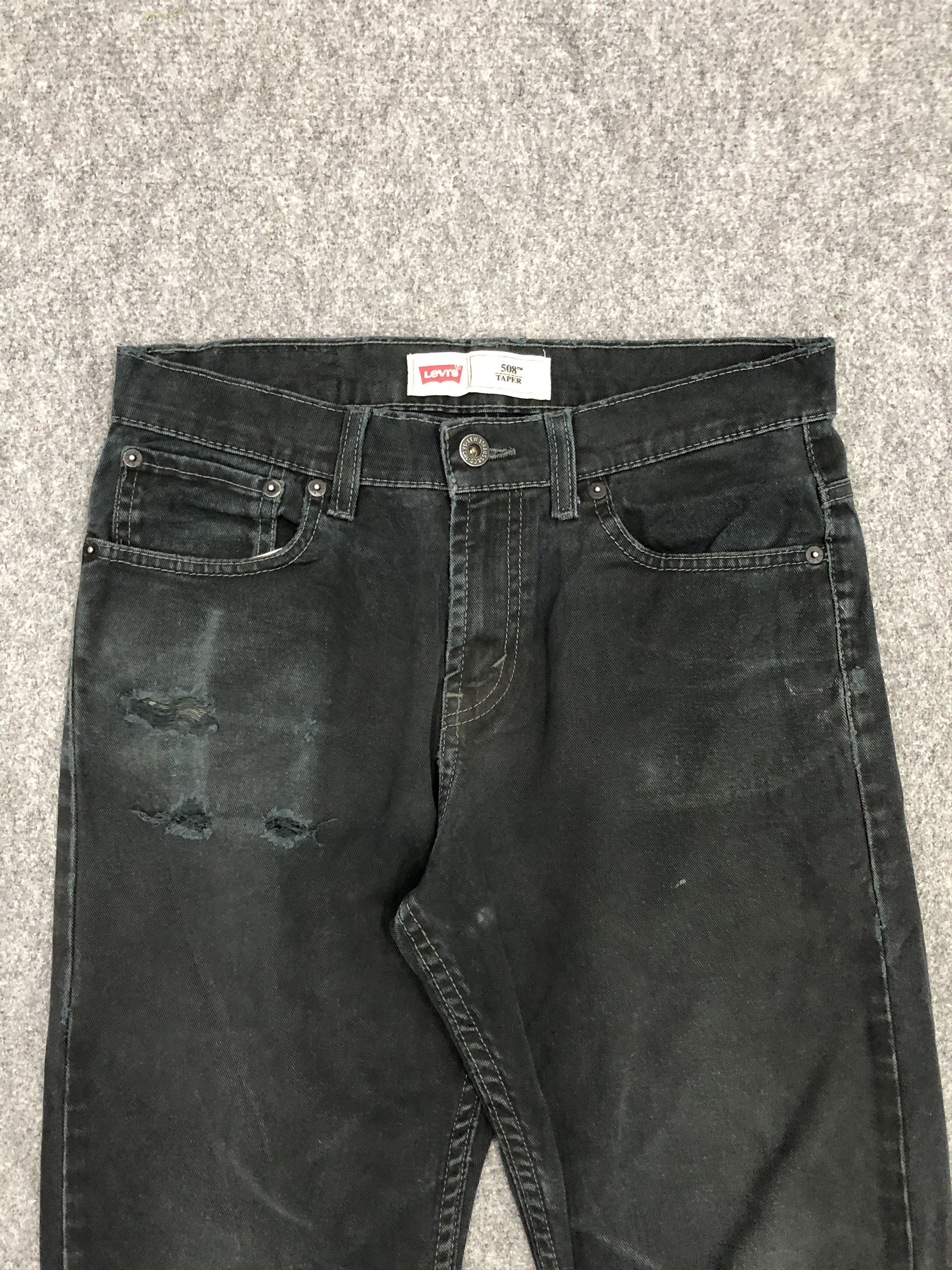 Levi's Vintage Levis 508 Ripped Black Distressed Denim DP1119 Size US 30 / EU 46 - 2 Thumbnail