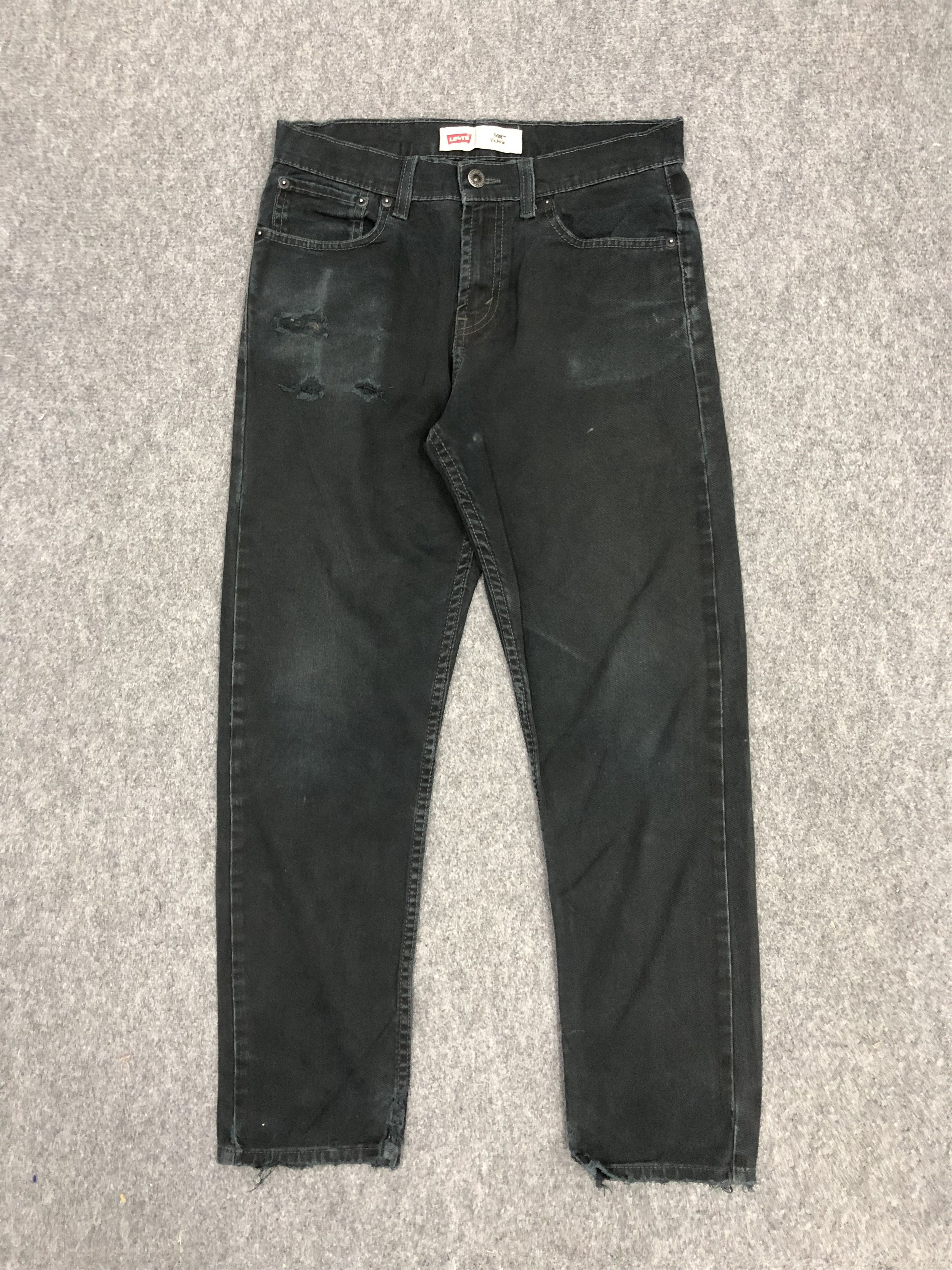 Levi's Vintage Levis 508 Ripped Black Distressed Denim DP1119 Size US 30 / EU 46 - 1 Thumbnail