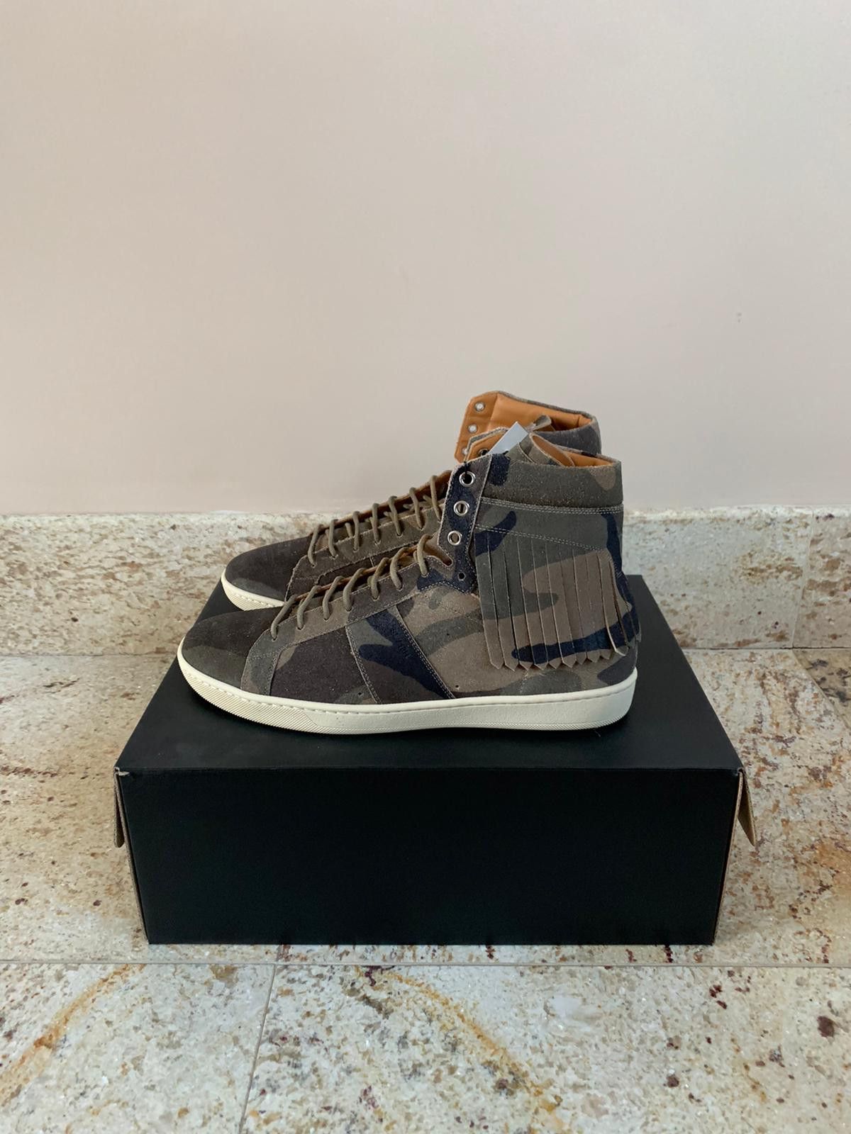 Saint Laurent Paris SL10H Fringe Sneakers in Camo Size US 8 / EU 41 - 2 Thumbnail