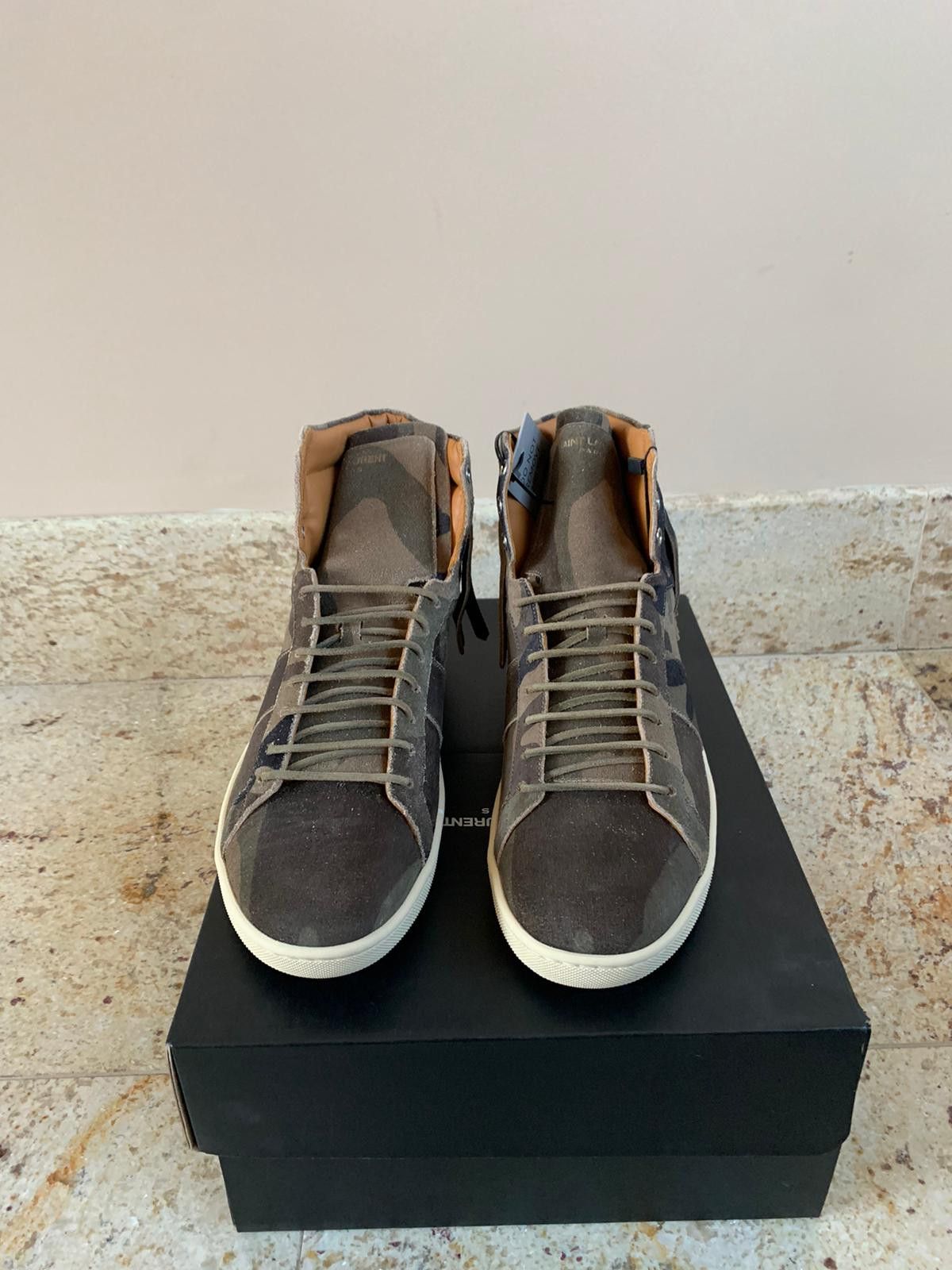 Saint Laurent Paris SL10H Fringe Sneakers in Camo Size US 8 / EU 41 - 8 Thumbnail
