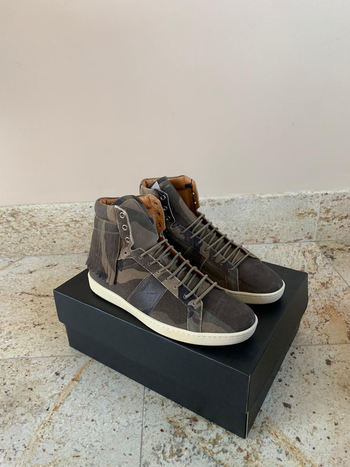 Saint Laurent Paris SL10H Fringe Sneakers in Camo Size US 8 / EU 41 - 13 Thumbnail