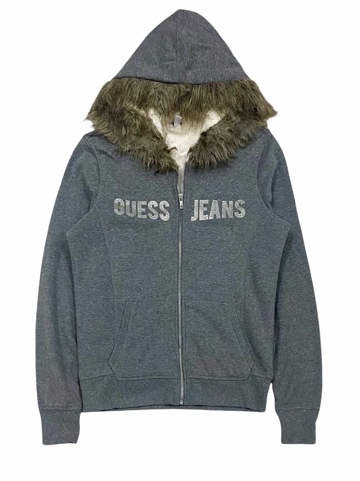 Georges Marciano × Guess GUESS JEANS FLEECE FUR BIG SPELLOUT HOODIE Size M / US 6-8 / IT 42-44 - 1 Thumbnail
