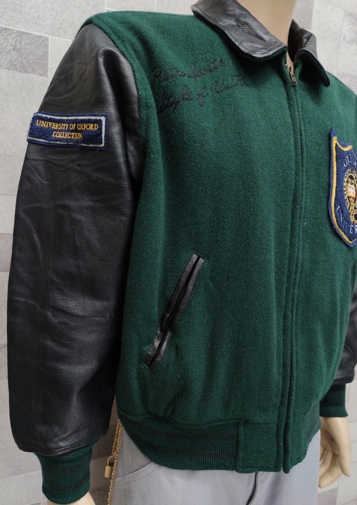 Vintage BEST!! OXFORD University Leather Arm Varsity Jacket Size US M / EU 48-50 / 2 - 7 Thumbnail