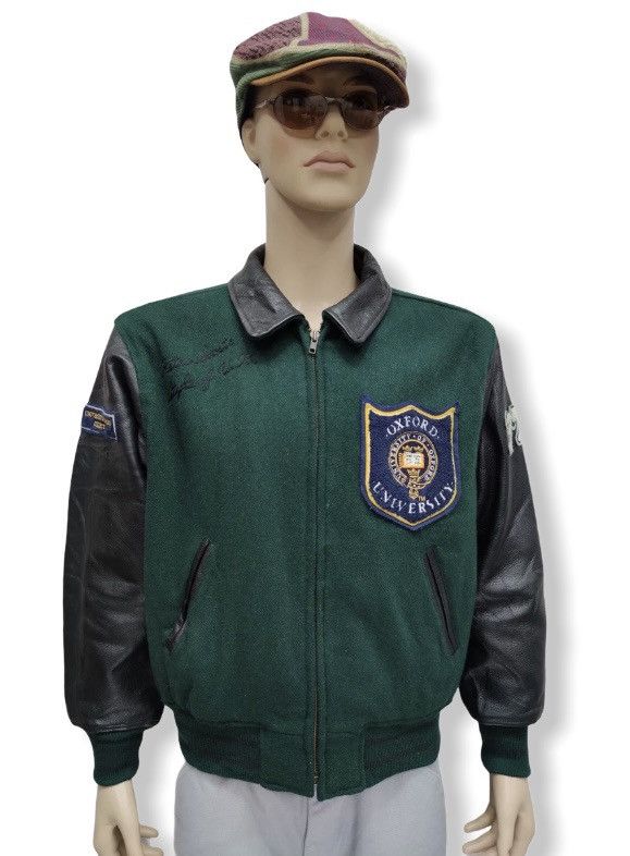 Vintage BEST!! OXFORD University Leather Arm Varsity Jacket Size US M / EU 48-50 / 2 - 1 Thumbnail