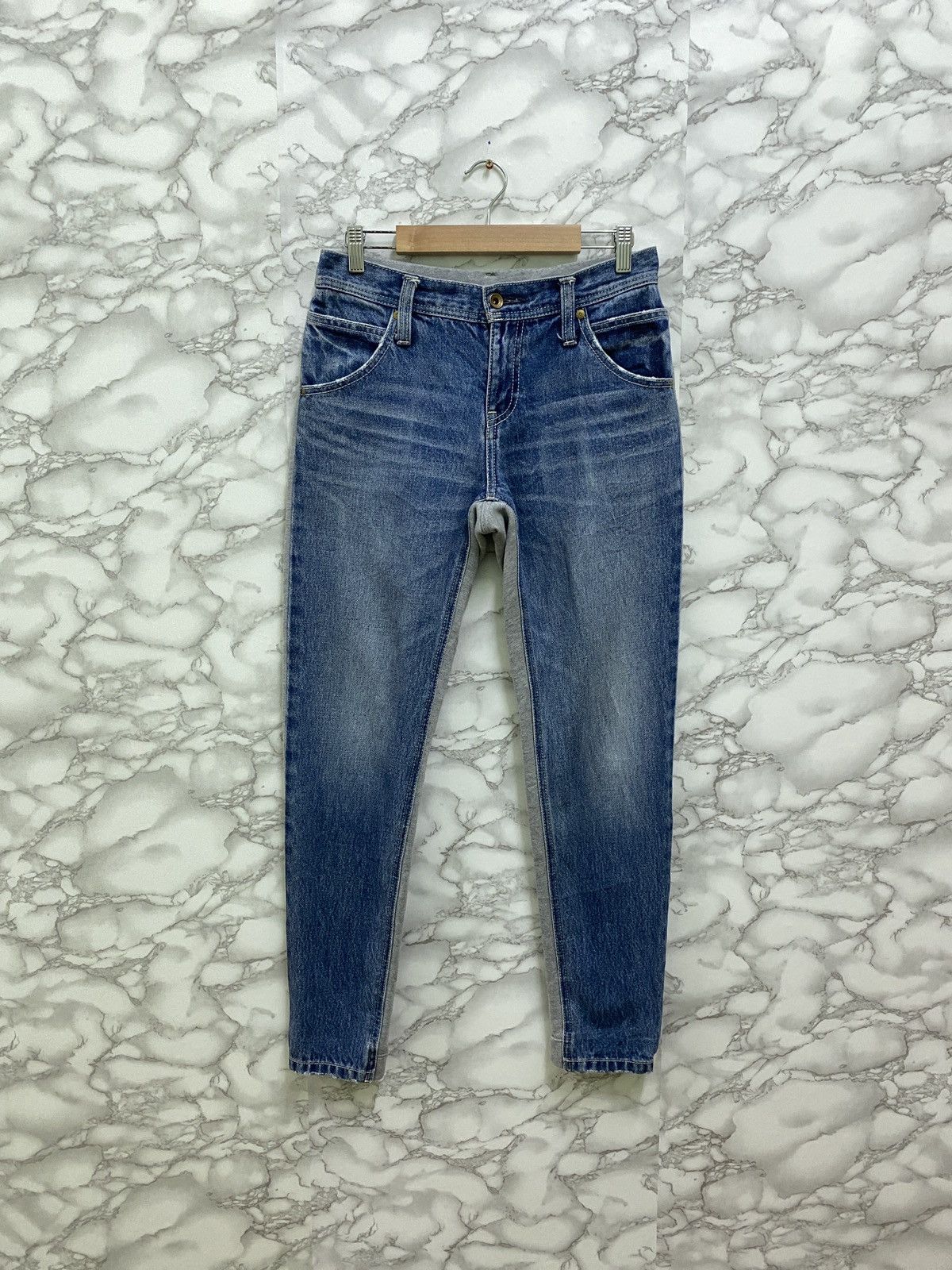 image of Archival Clothing Famous Japanese Hybrid Skinny Denim Jeans in Blue, Men's (Size 28)