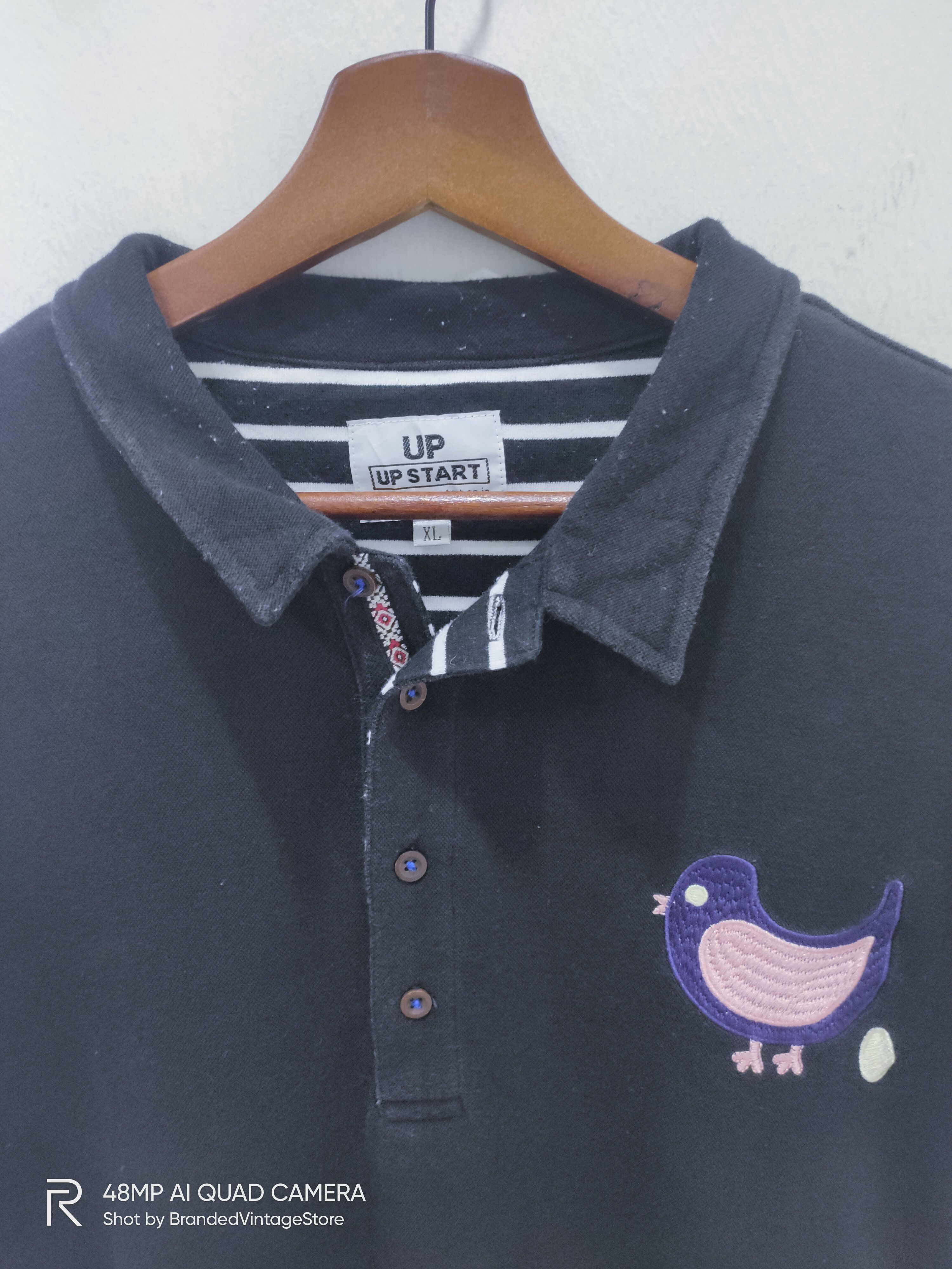 Japanese Brand UP START Half Button Down Rich Luxury Streetwear Polo Shirt Size US M / EU 48-50 / 2 - 4 Thumbnail
