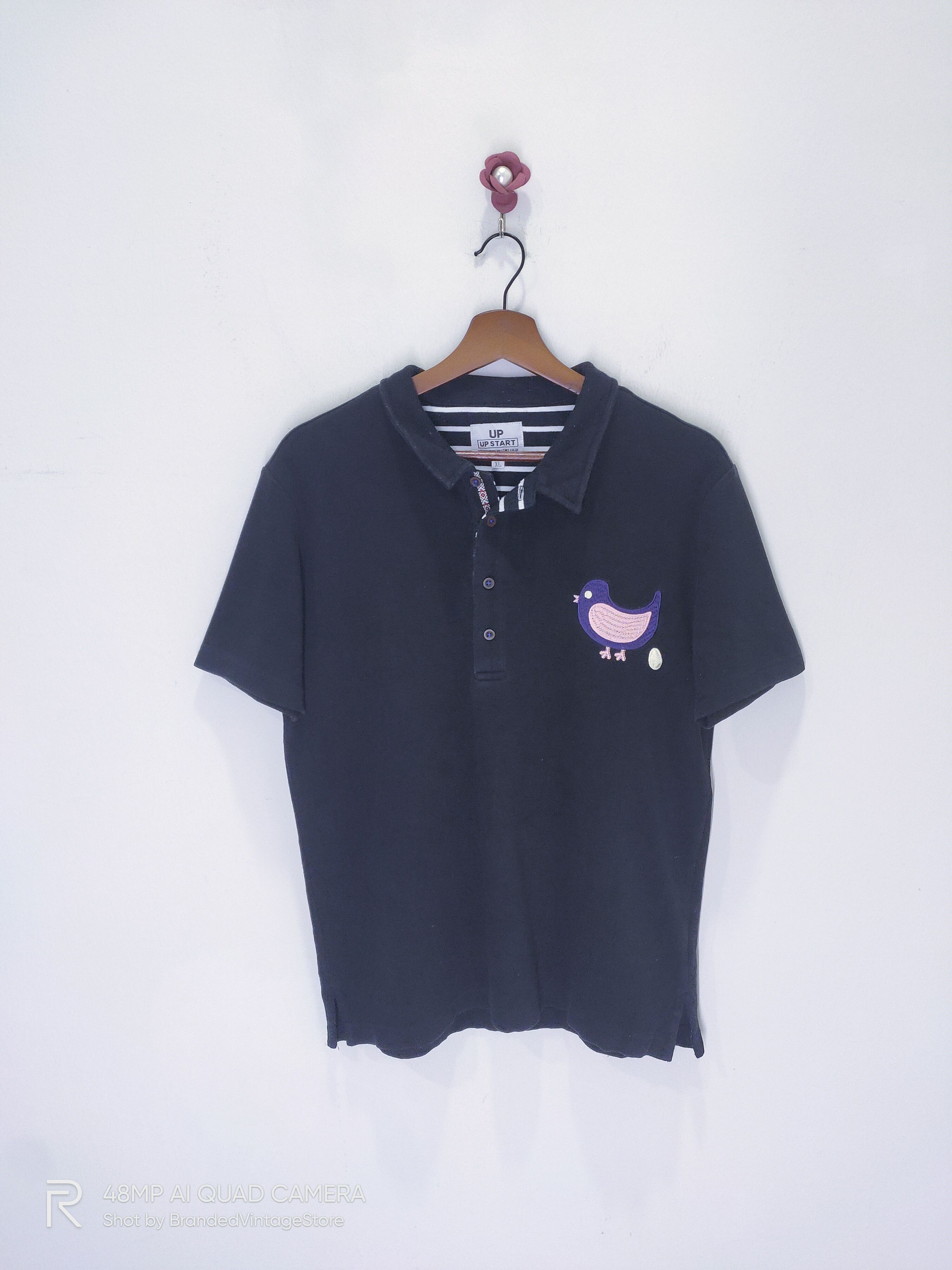 Japanese Brand UP START Half Button Down Rich Luxury Streetwear Polo Shirt Size US M / EU 48-50 / 2 - 1 Thumbnail