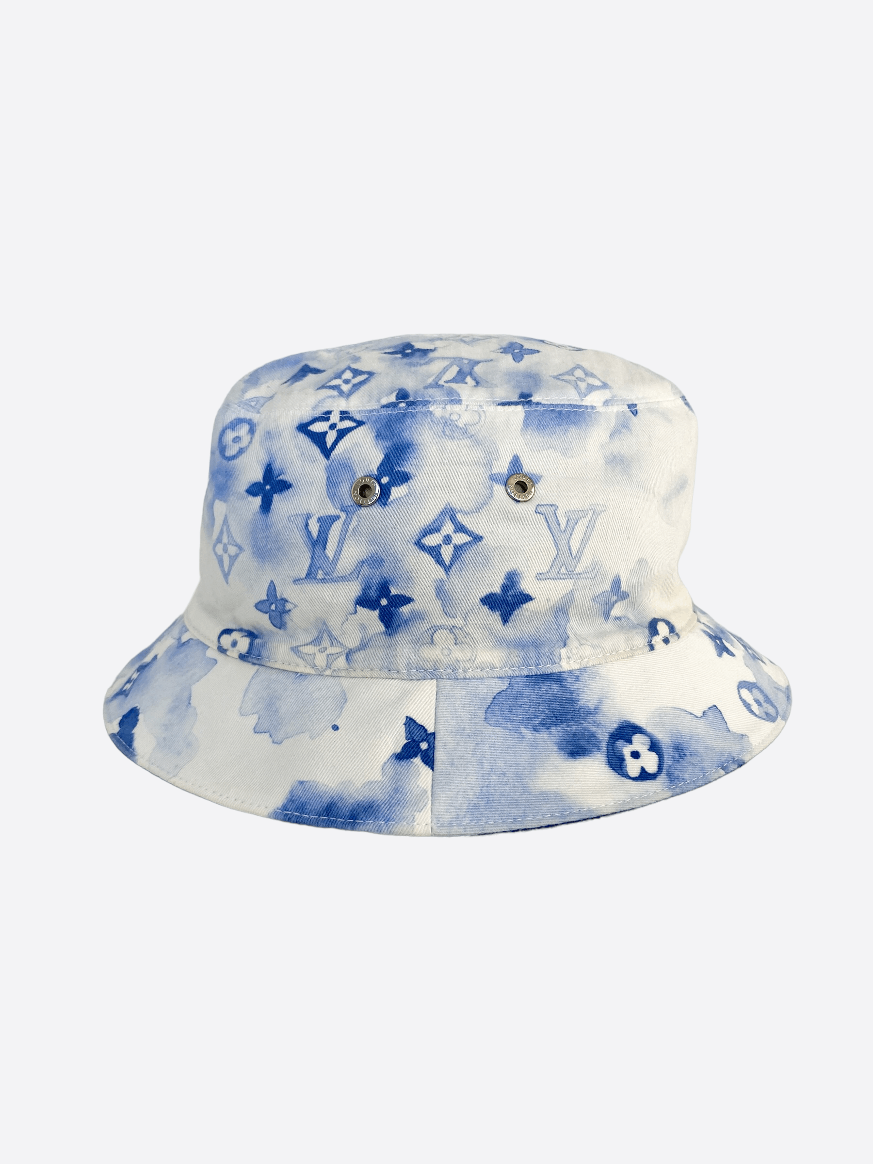 image of Louis Vuitton Watercolor Bucket Hat in Blue, Men's