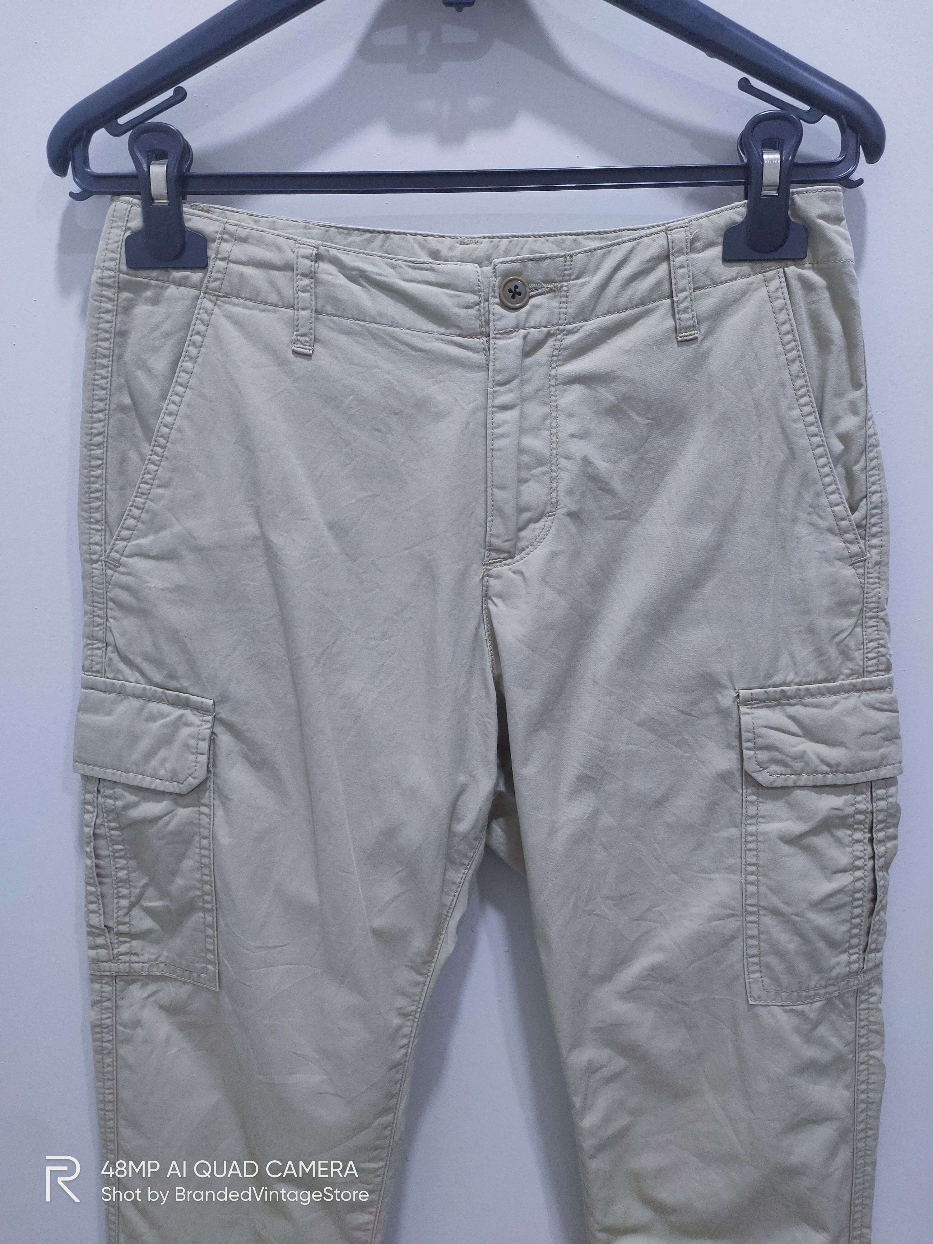 Muji MUJI Slimfit Beige Multipocket Tactical Cropped Cargo Pants Size US 28 / EU 44 - 4 Thumbnail